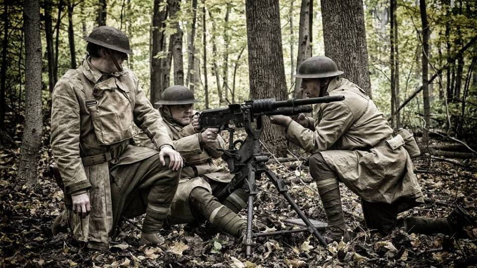 The WWI 26th Yankee Division Living History Group in action.