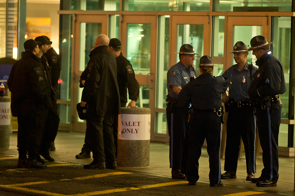 Police stood guard outside of Beth Israel Deaconnes Medical Center where Dzhokhar Tsarnaev was being treated last year.
