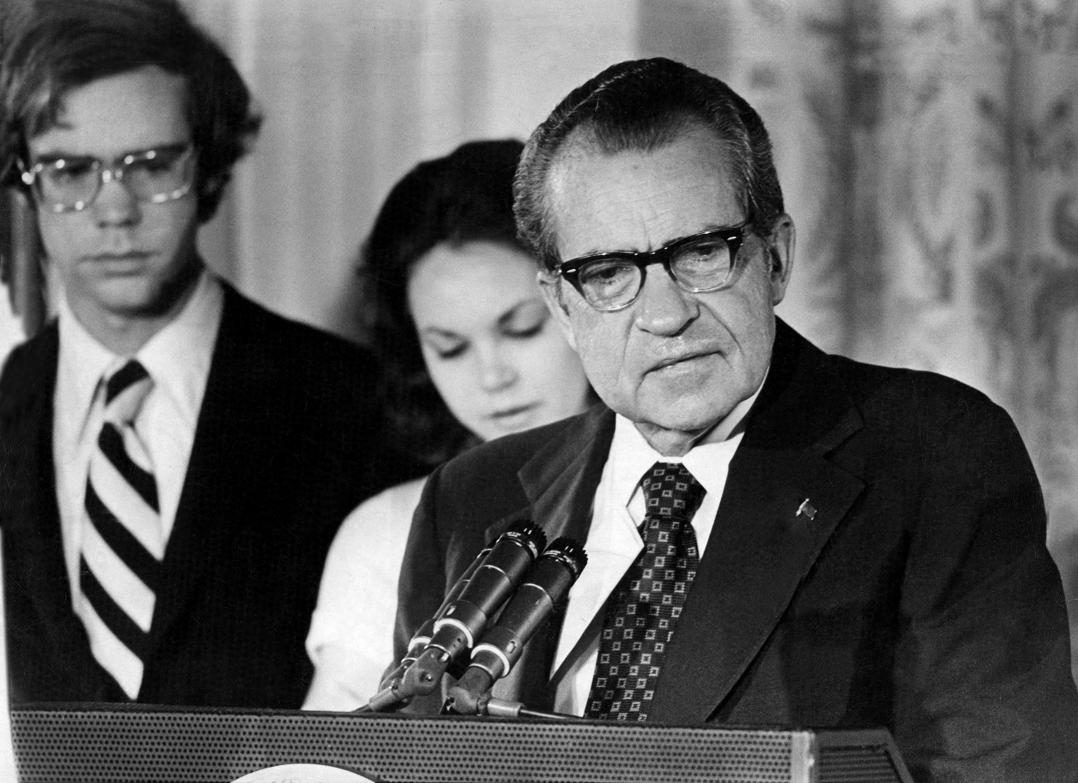 Richard Nixon resigned during a speech to his Cabinet.