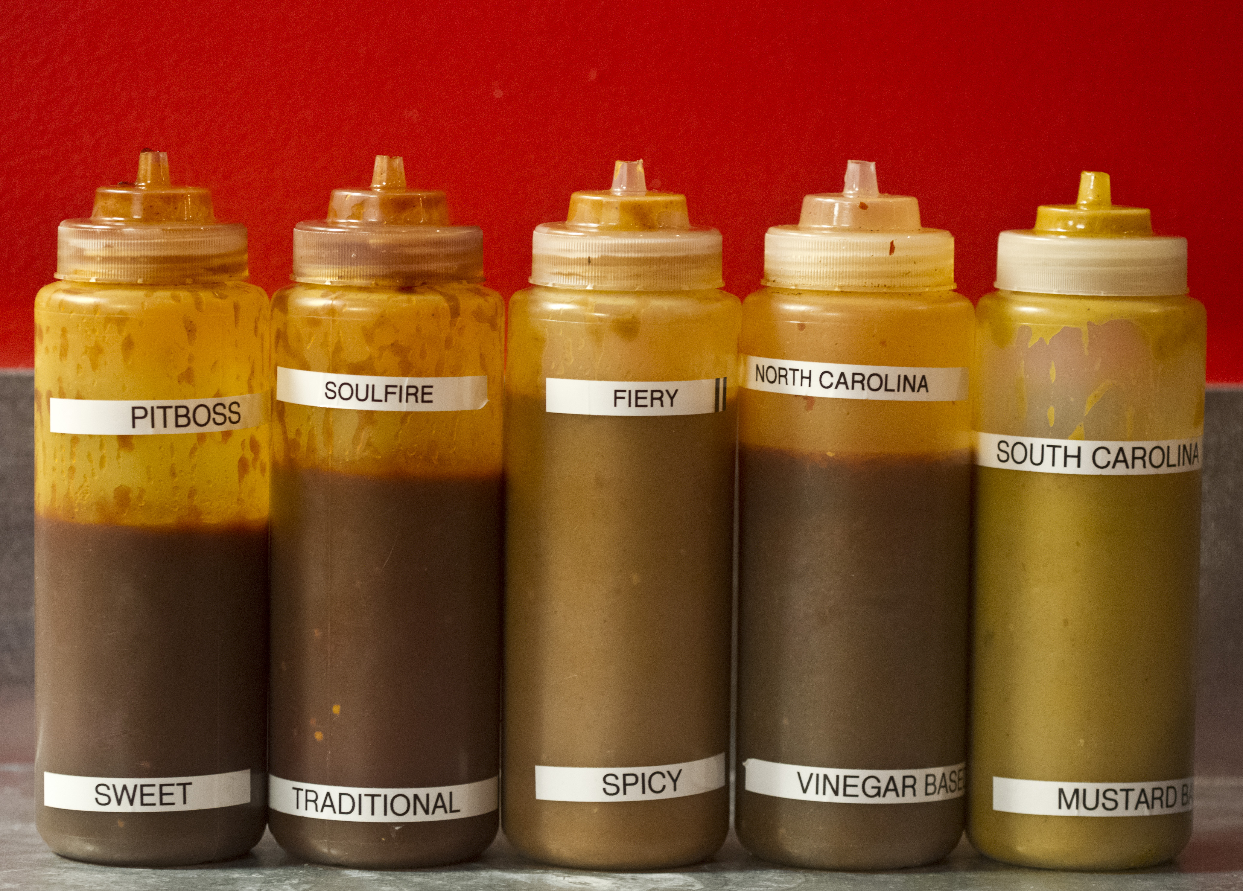 A variety of sauces.