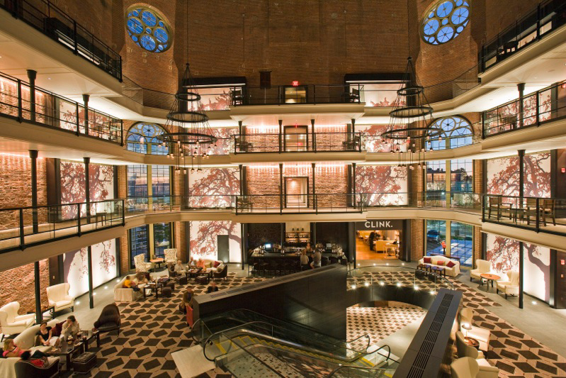 The Liberty Hotel Boston retains the catwalks of its former life as the Charles Street Jail.