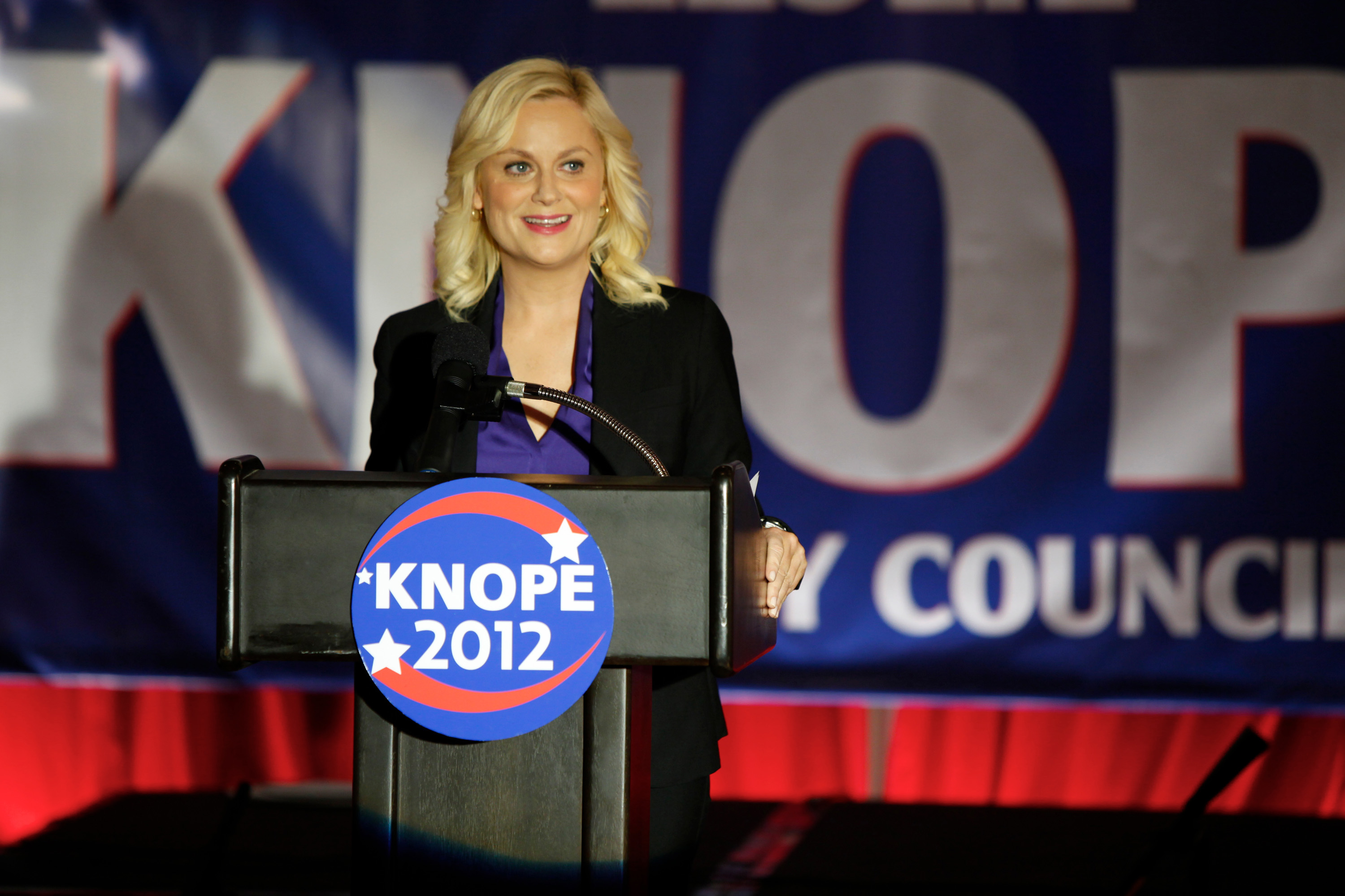Amy Poehler as Leslie Knope.