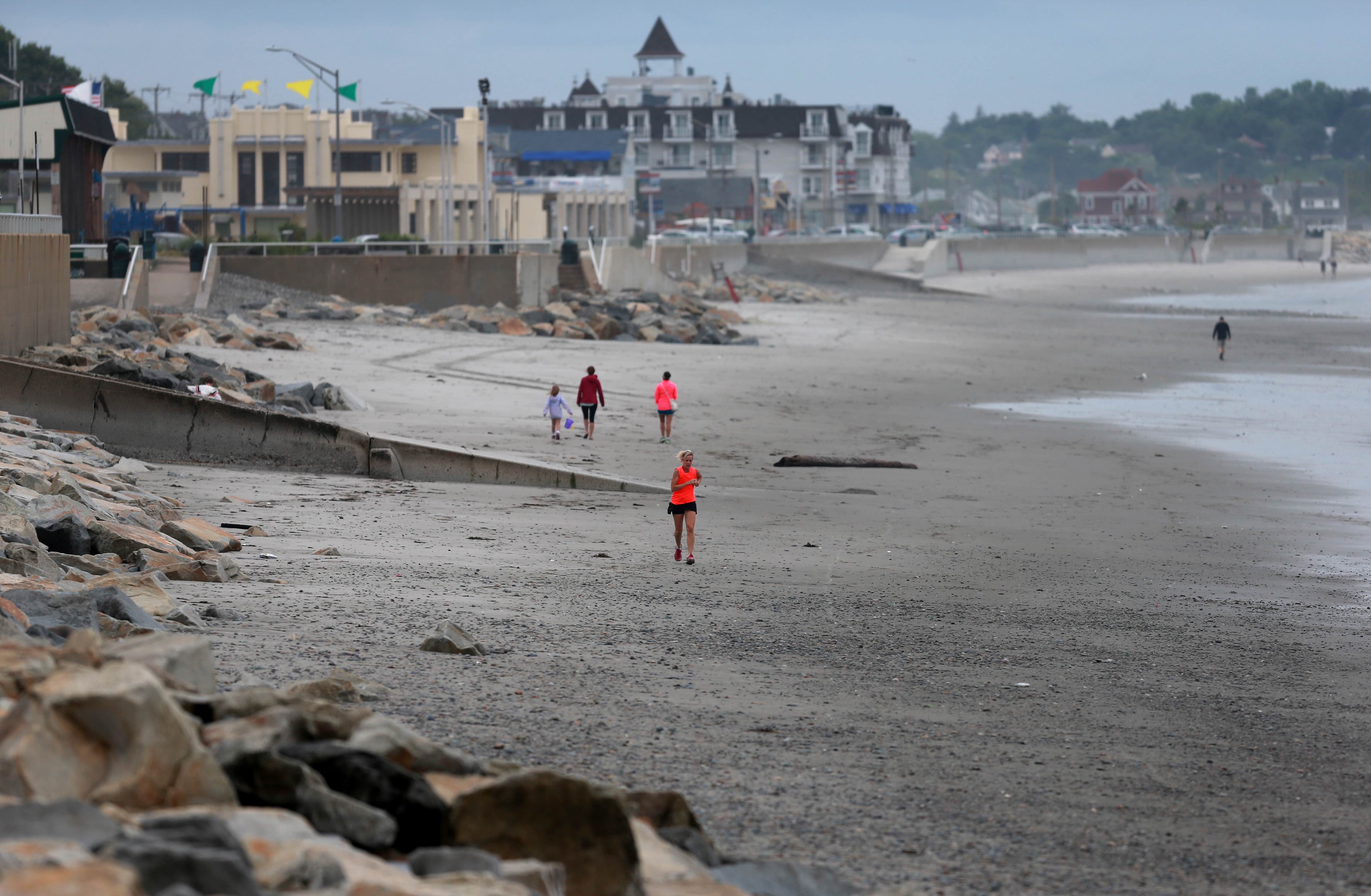 A view of relatively empty Nantasket Beach.