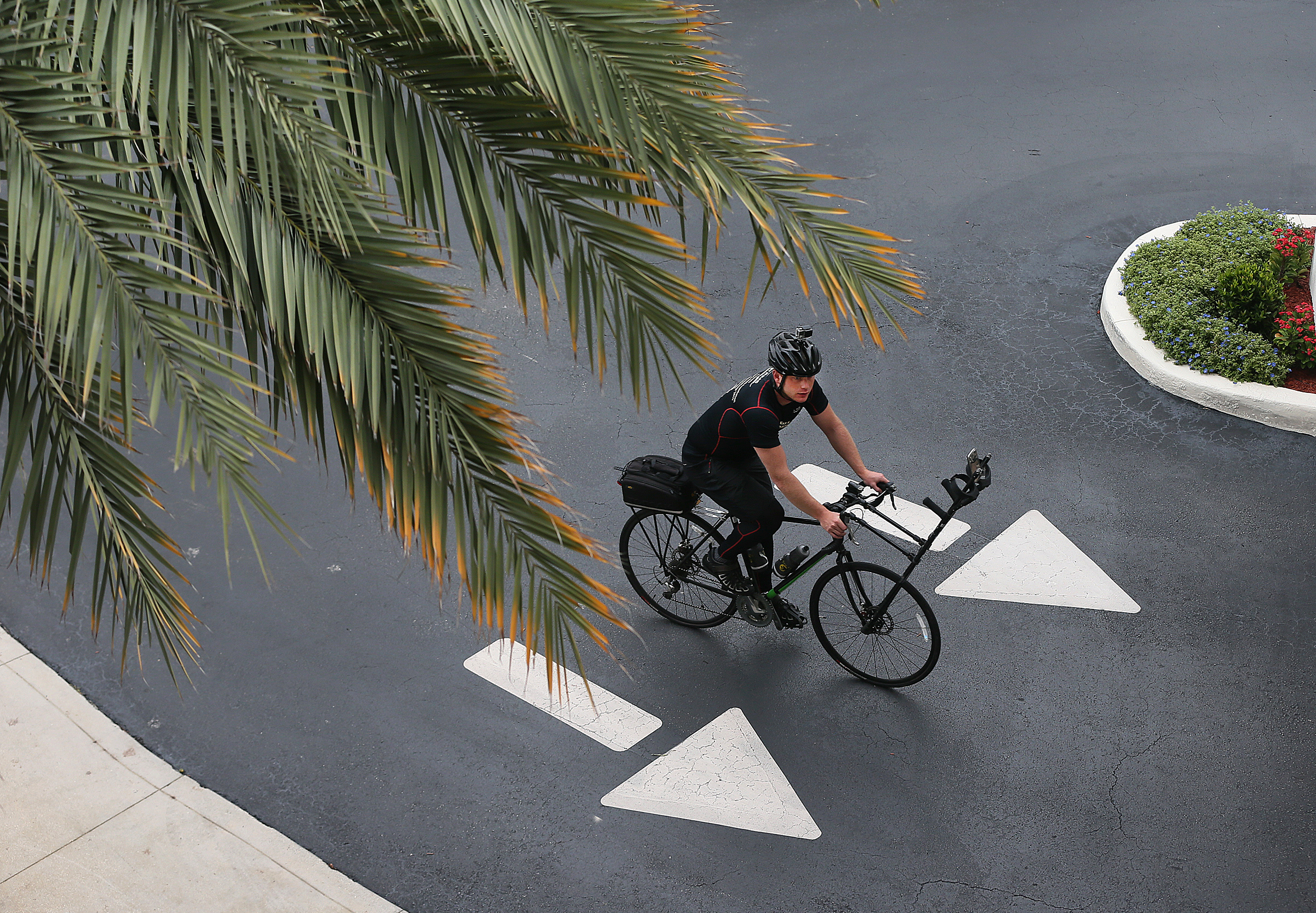Tom Smith biked during his “Reality Ride Challenge” from Boston to Miami.