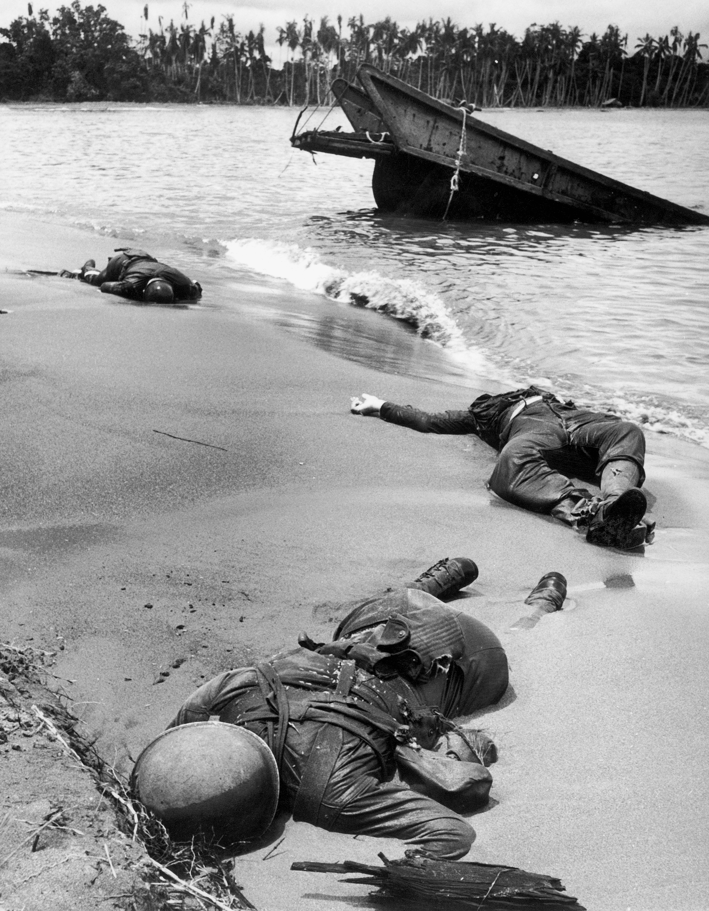 Use of the photo of three dead US soldiers in New Guinea was finally approved by President Franklin D. Roosevelt.