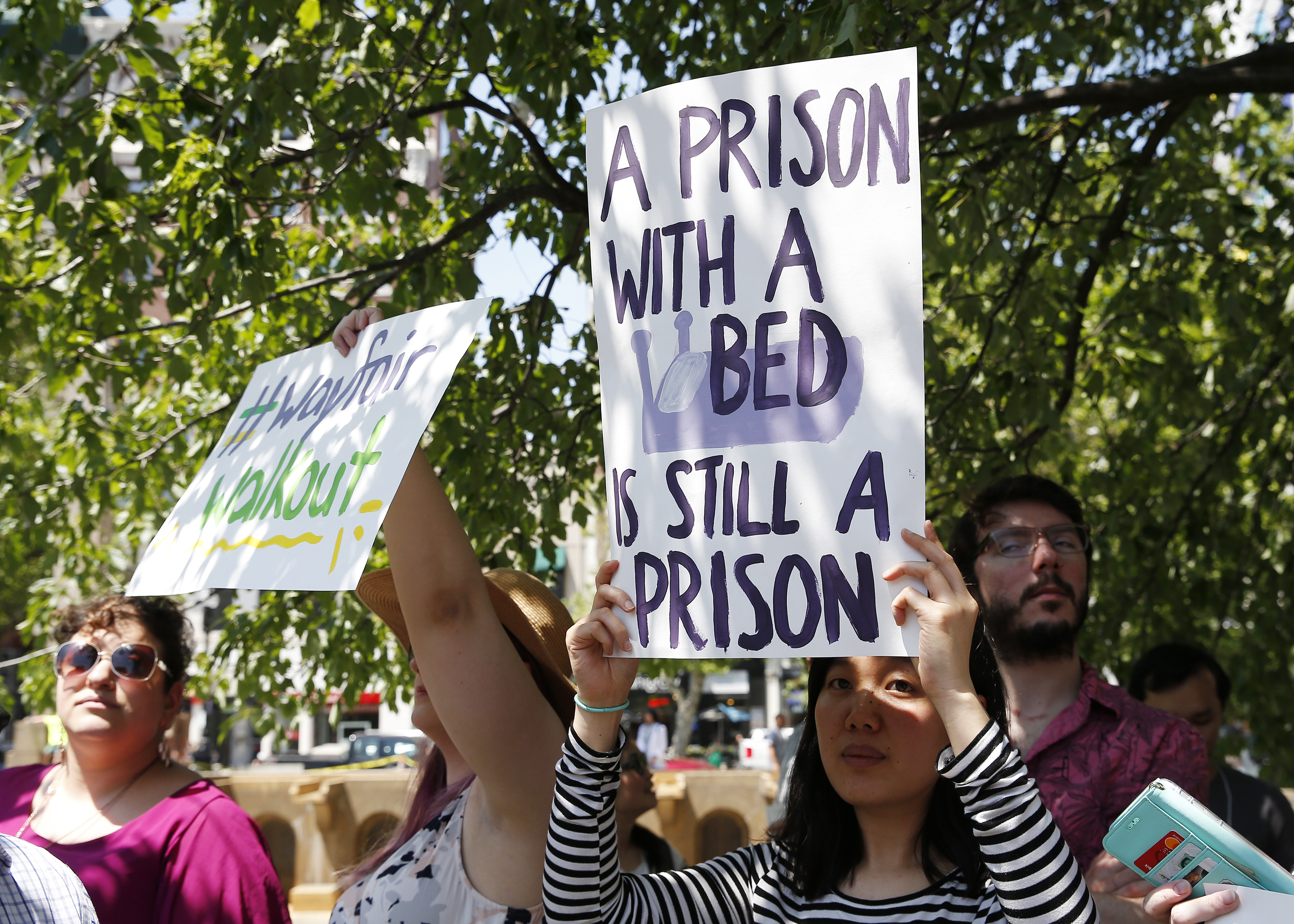 Employees held a walkout to protest Wayfair filling furniture orders for border detention centers.
