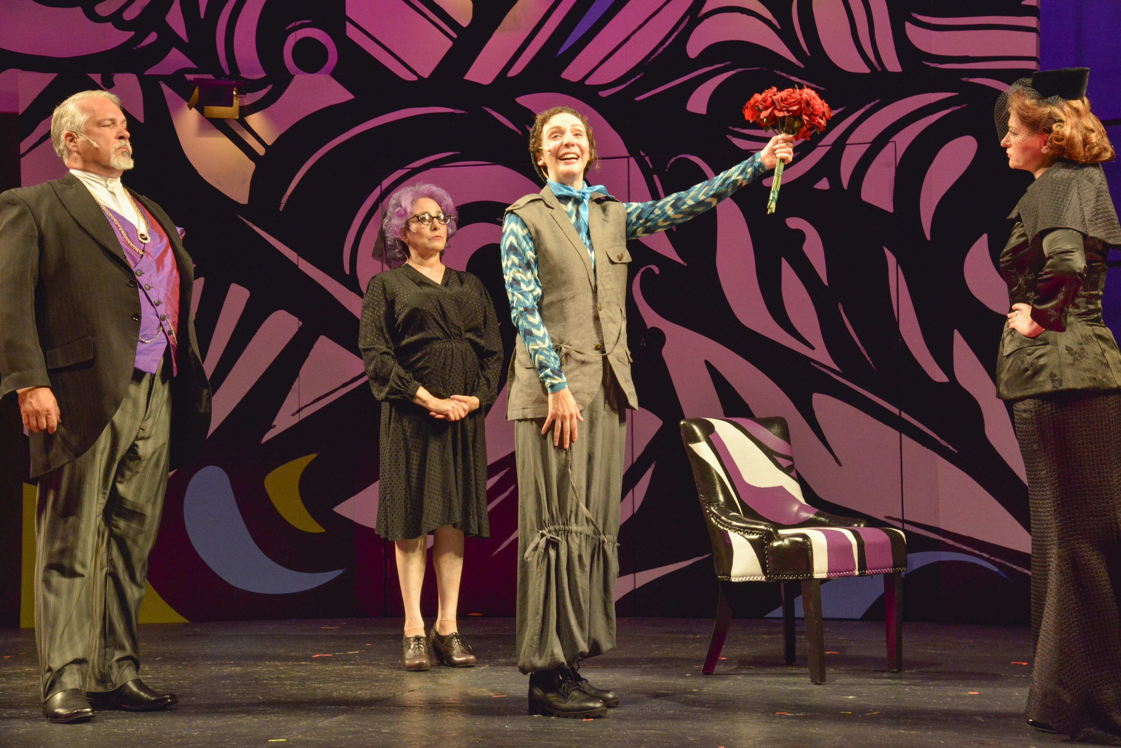 From left: Fred Sullivan Jr. as Malvolio, Sheree Galpert as Maria, Marianna Bassham as Viola, and Kerry O’Malley as Olivia.