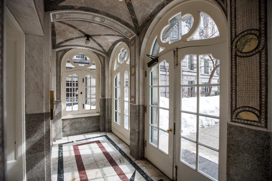 The entrance.