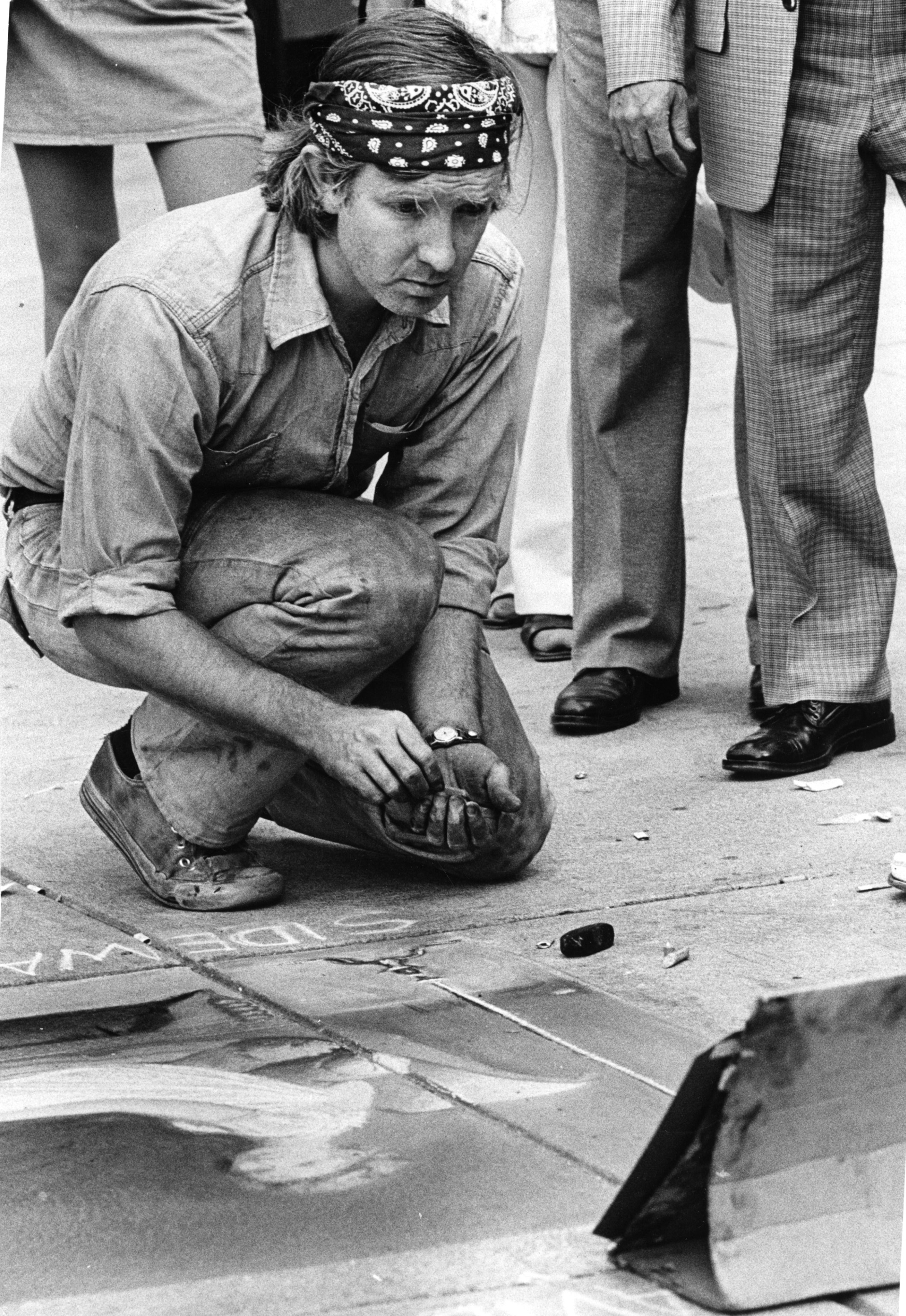 Boston Globe Staff Photo GeorgeSidewalk Sam, artist who turned streets image