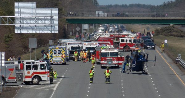 The aftermath of the crash.
