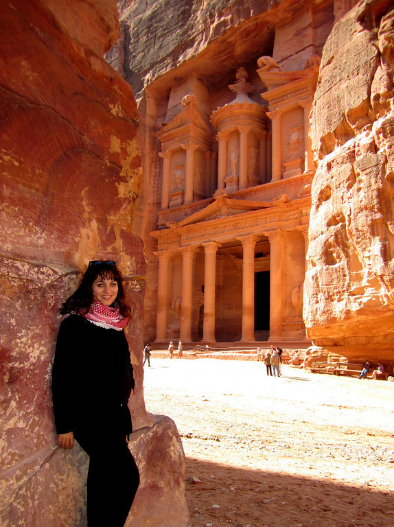 The author in Jordan, one of the 35 countries she has visited.