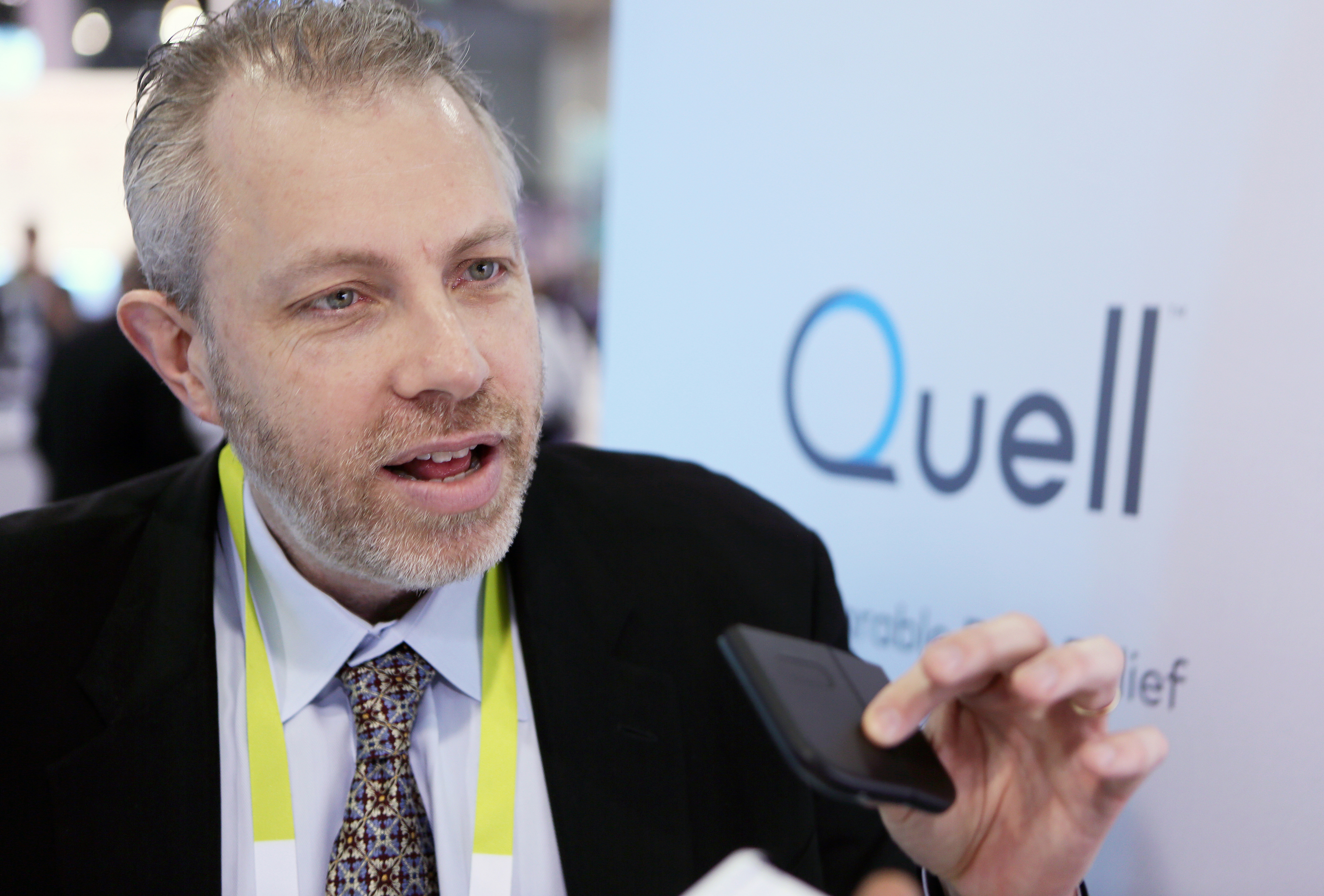 Shai Gozani, founder of NeuroMetrix, visited the CES recently to advertise the Quell band.