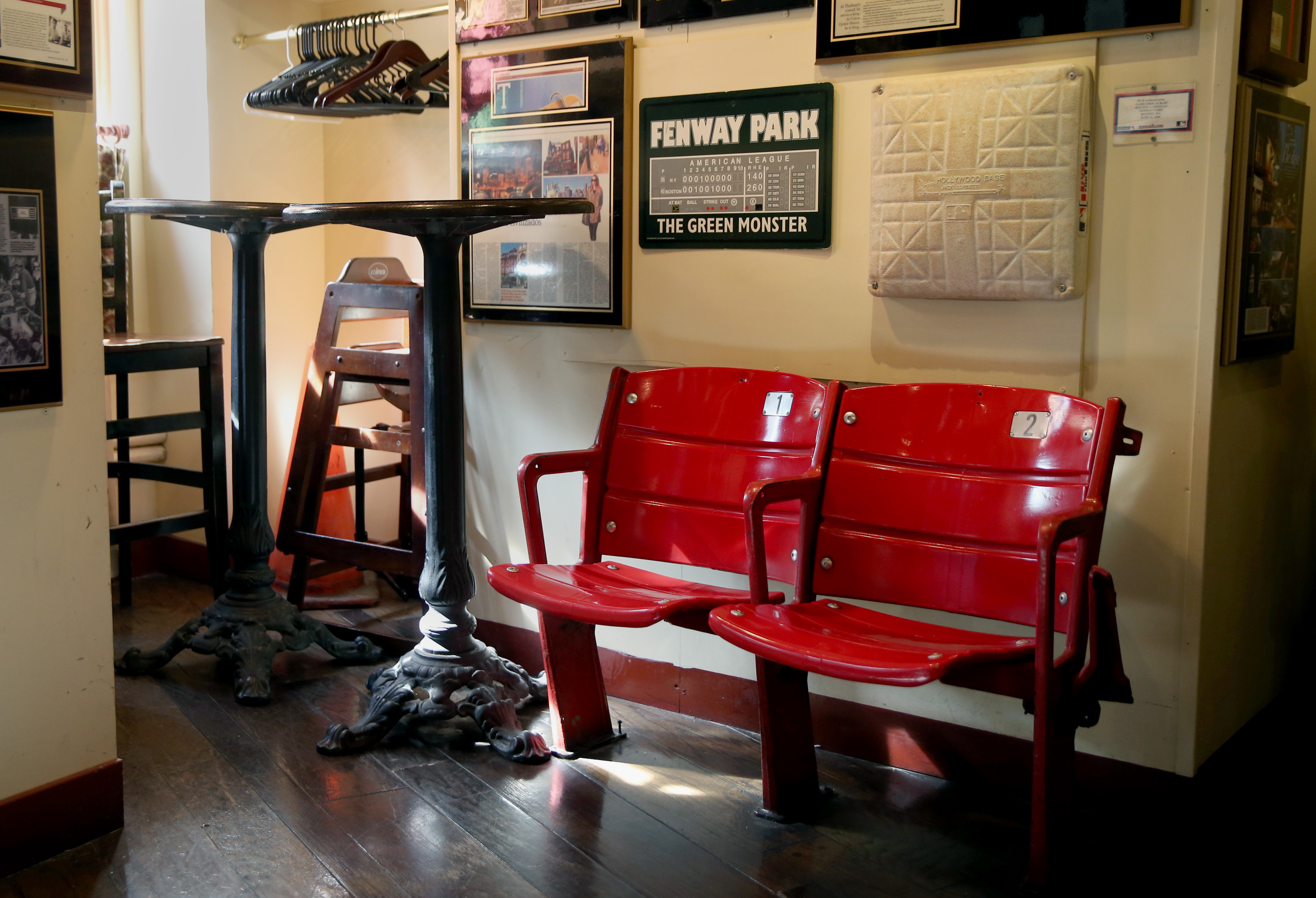 Fenway Park seats at Union Oyster House.