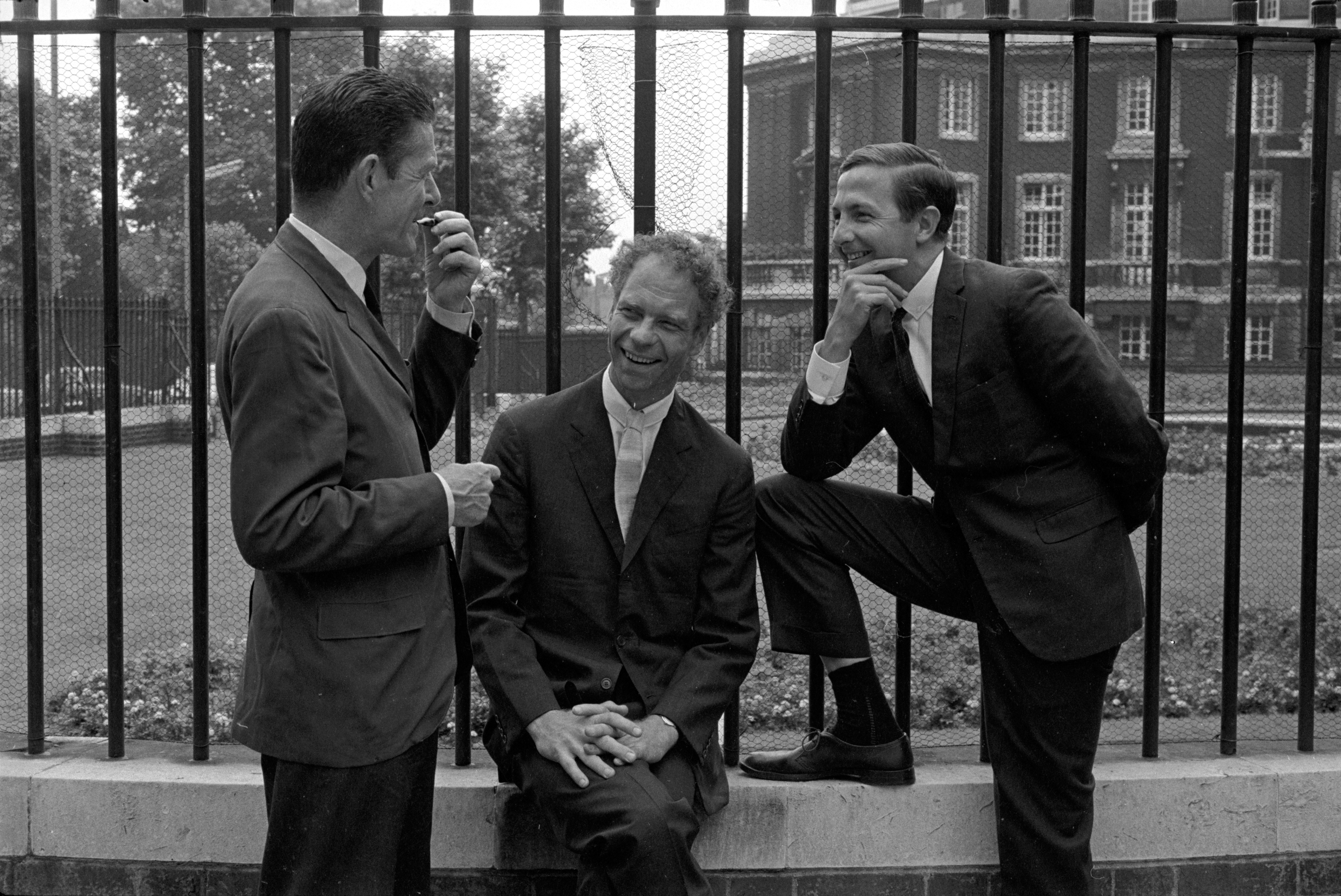 From left: John Cage, Merce Cunningham, and Robert Rauschenberg.