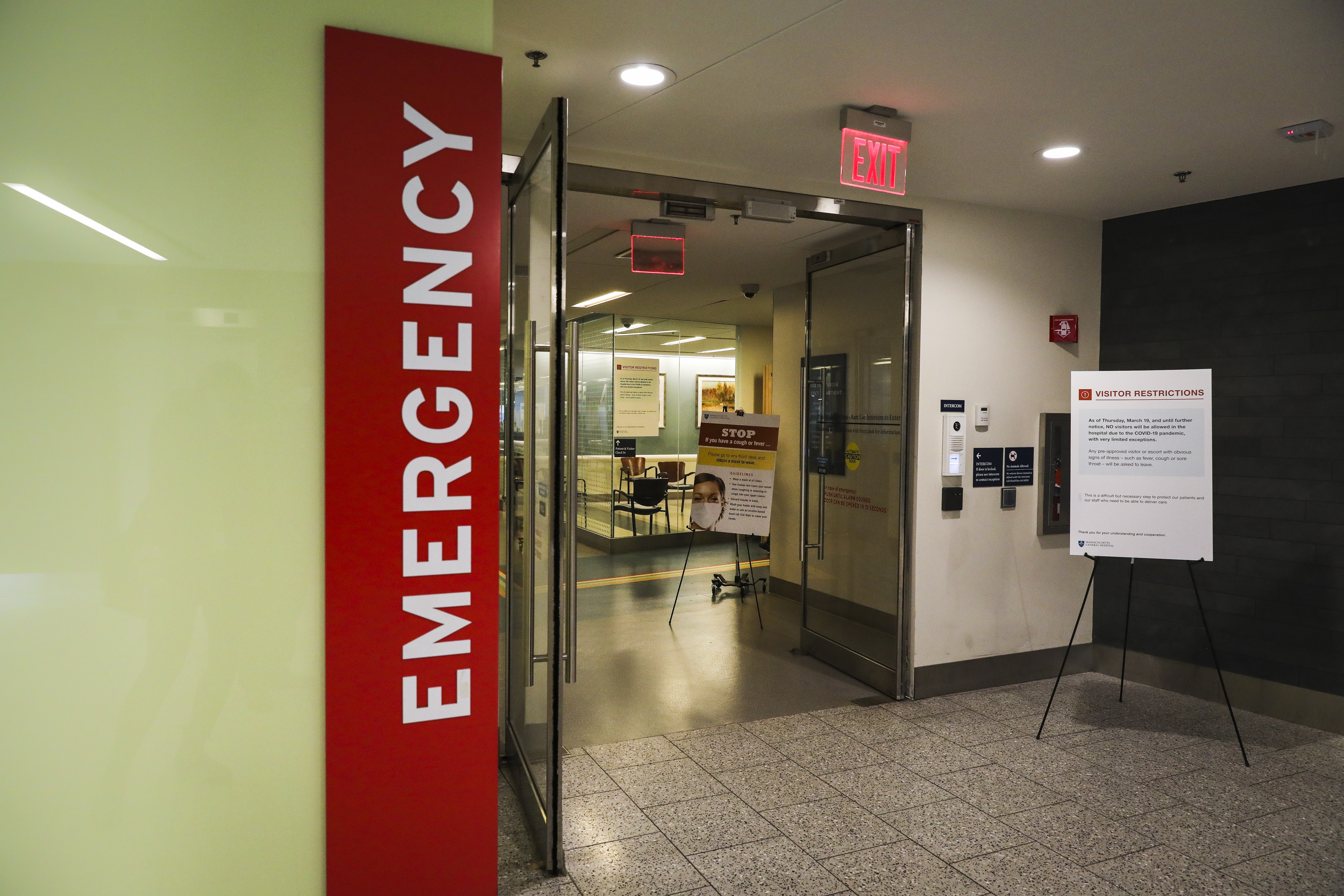 The emergency department at Massachusetts General Hospital on Thursday afternoon.