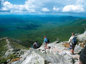 Hikers on Baxter State Park‘s Katahdin, the highest mountain in Maine.