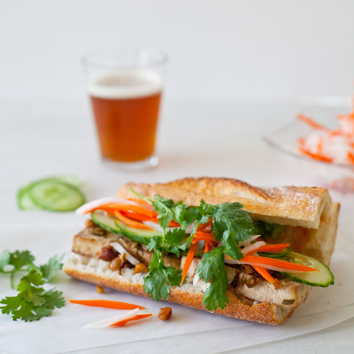 Saison (top) and banh mi.