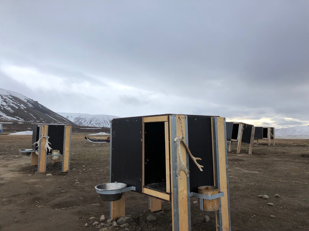 Sled dog kennels outside Longyearbyen.