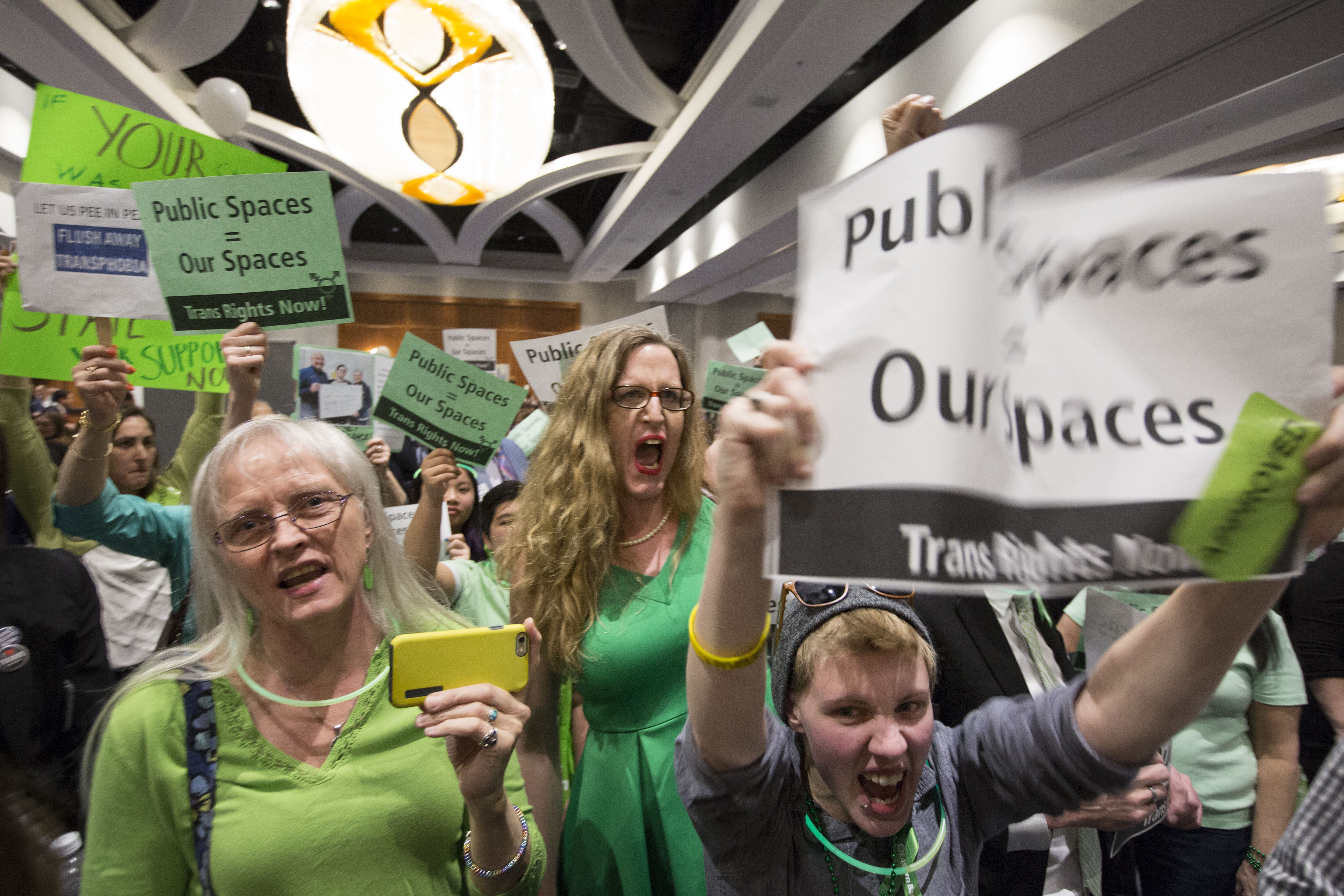 Protesters booed Governor Charlie Baker.