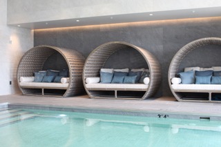 The pool at The Row Hotel at Assembly Row. (Handout)