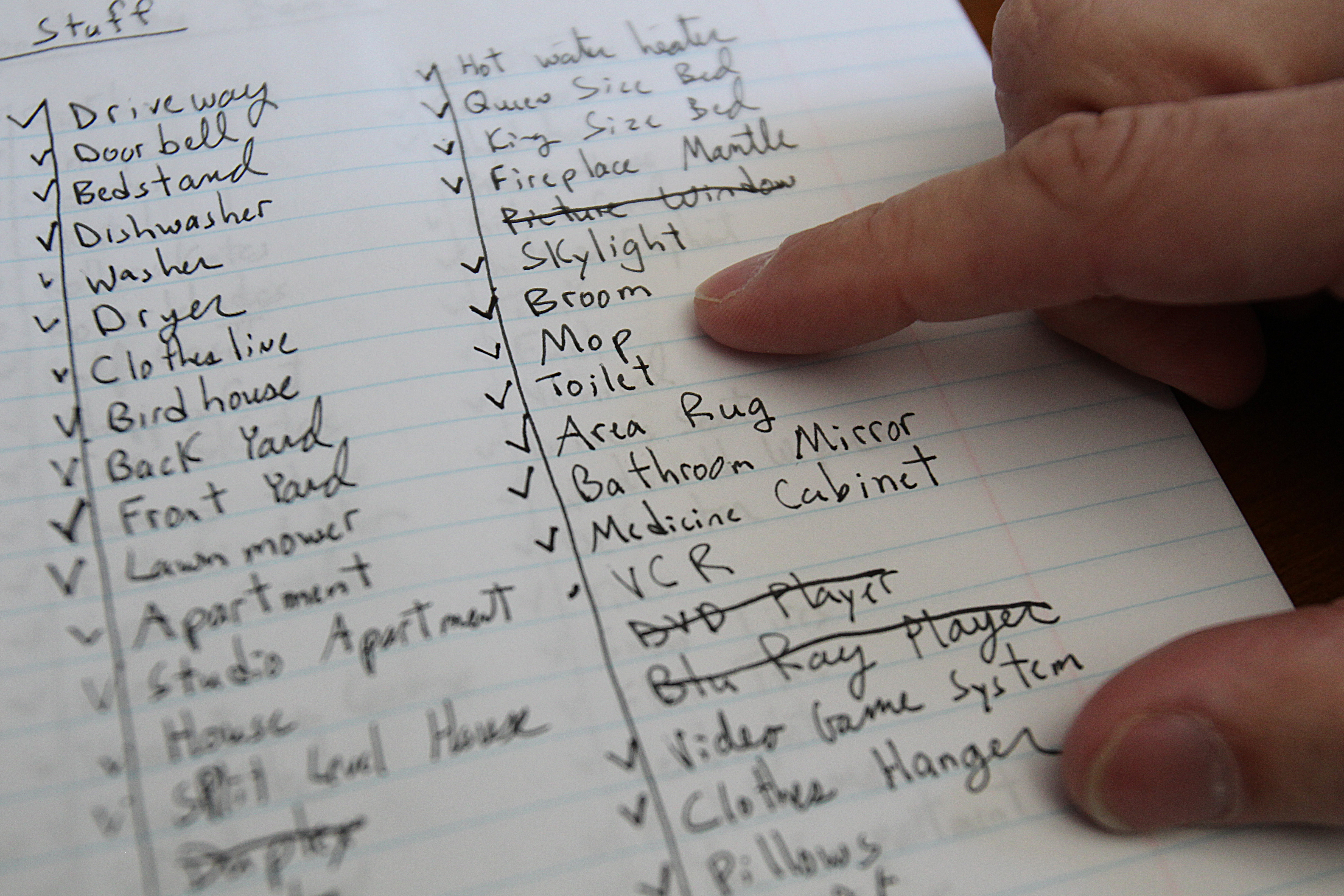 Matt Farley writes as many as 20 songs a day, selling them through digital retailers. He keeps a list of his song topics.