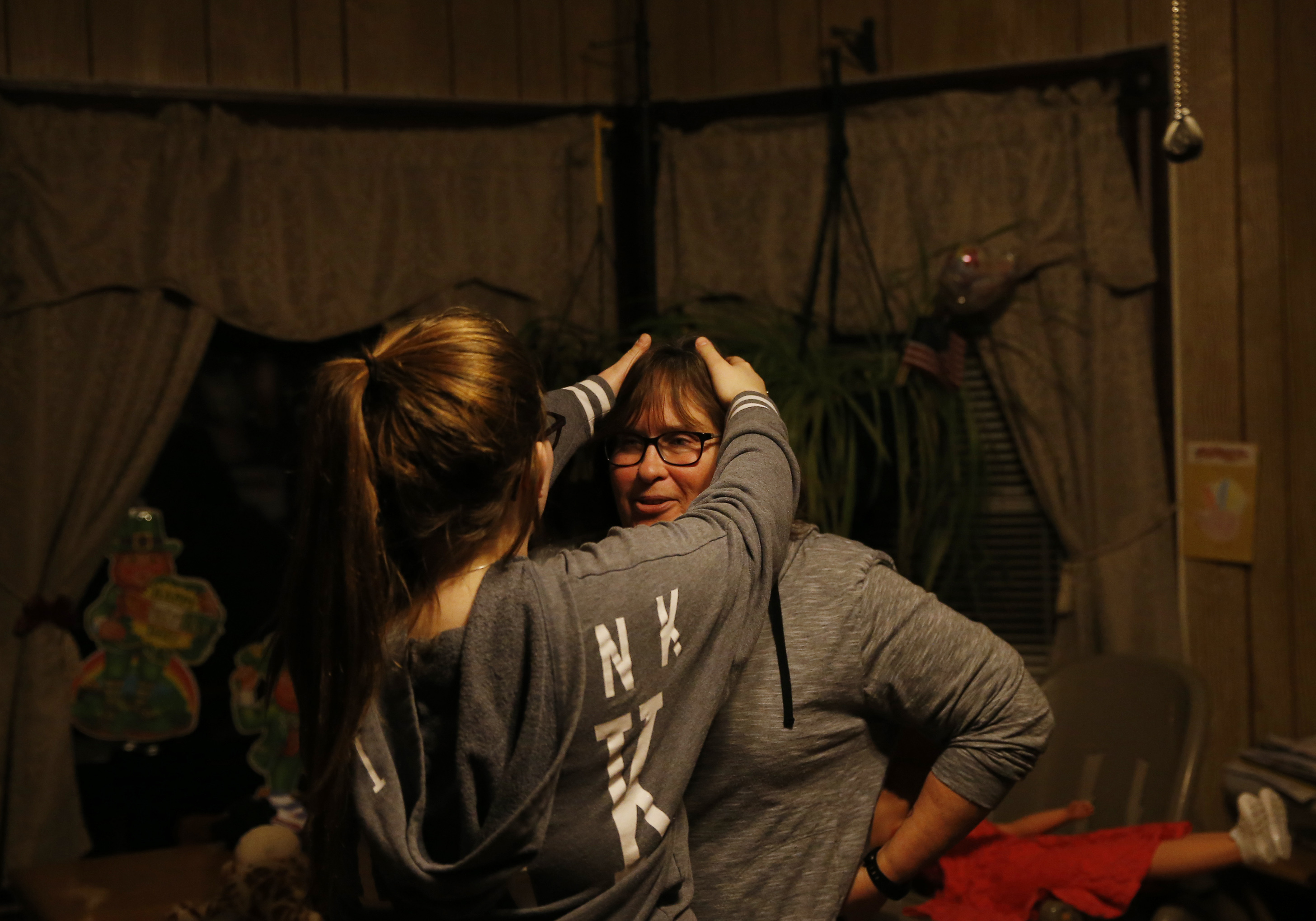Suzor and her 14-year-old foster child shared a lighthearted moment.