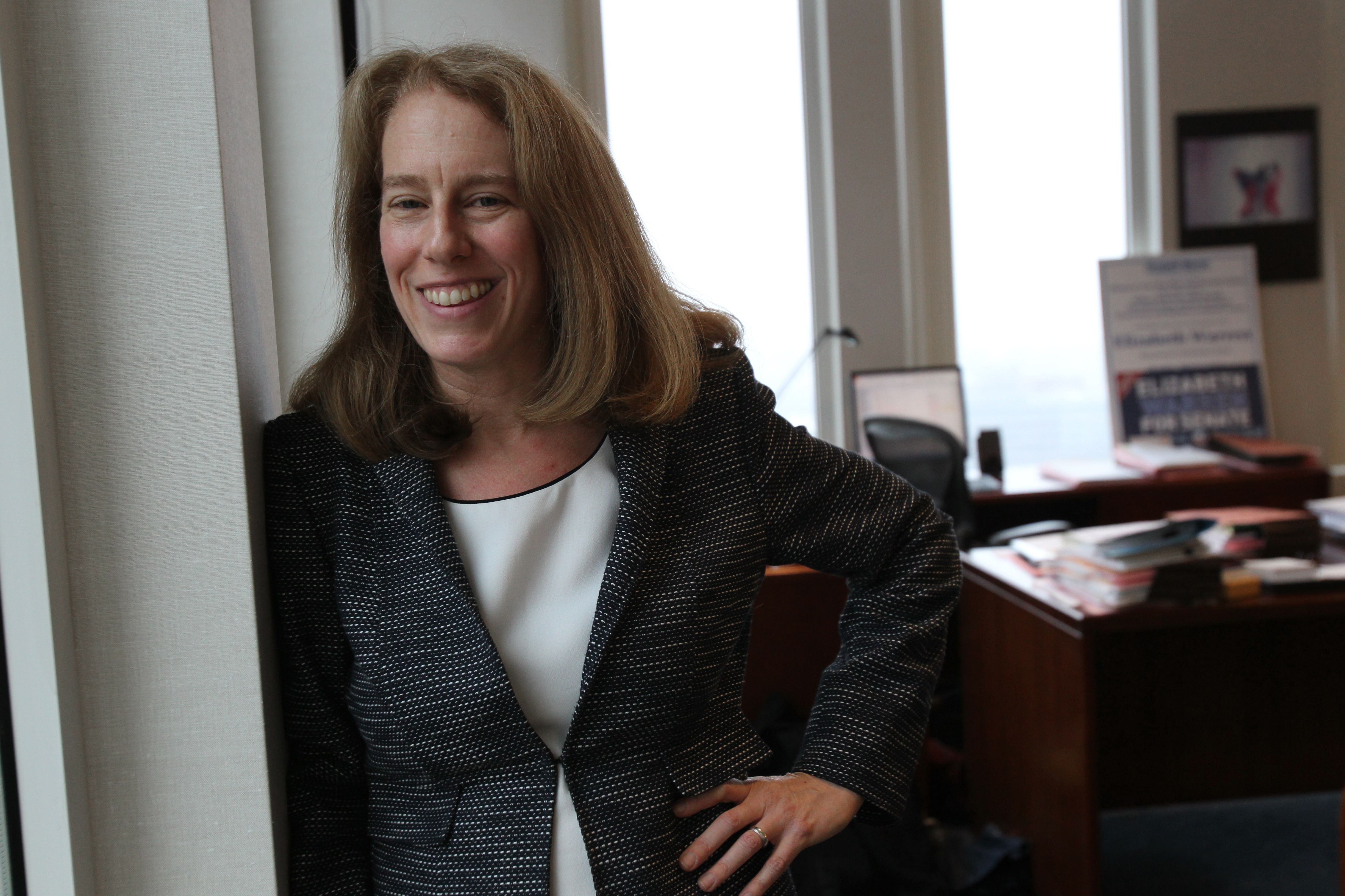 Shannon Liss-Riordan, who has won several high-profile class-action suits on behalf of workers, including Upper Crust Pizza, photographed in her office in 2012.
