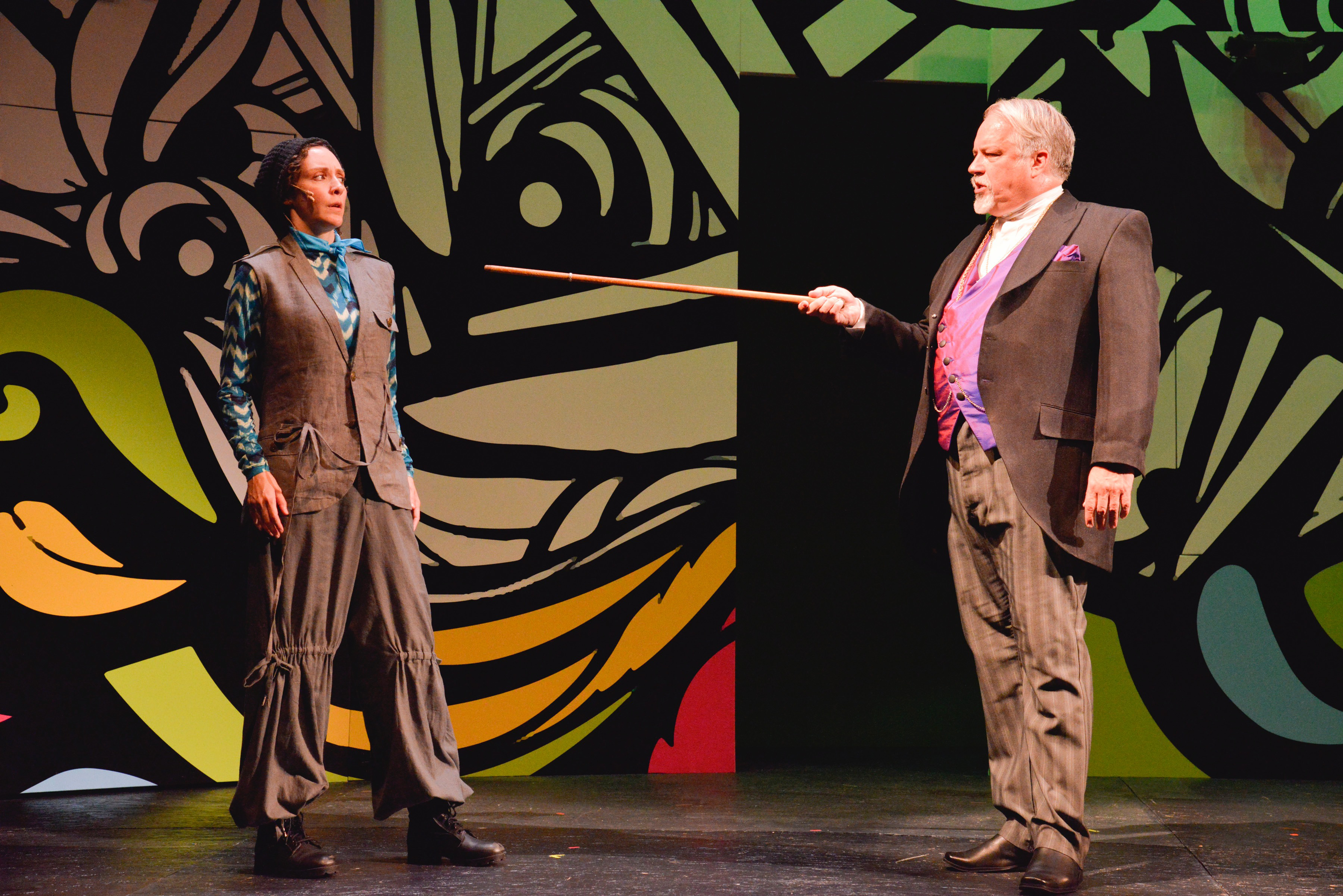 From left: Marianna Bassham as Viola and Fred Sullivan Jr. as Malvolio.