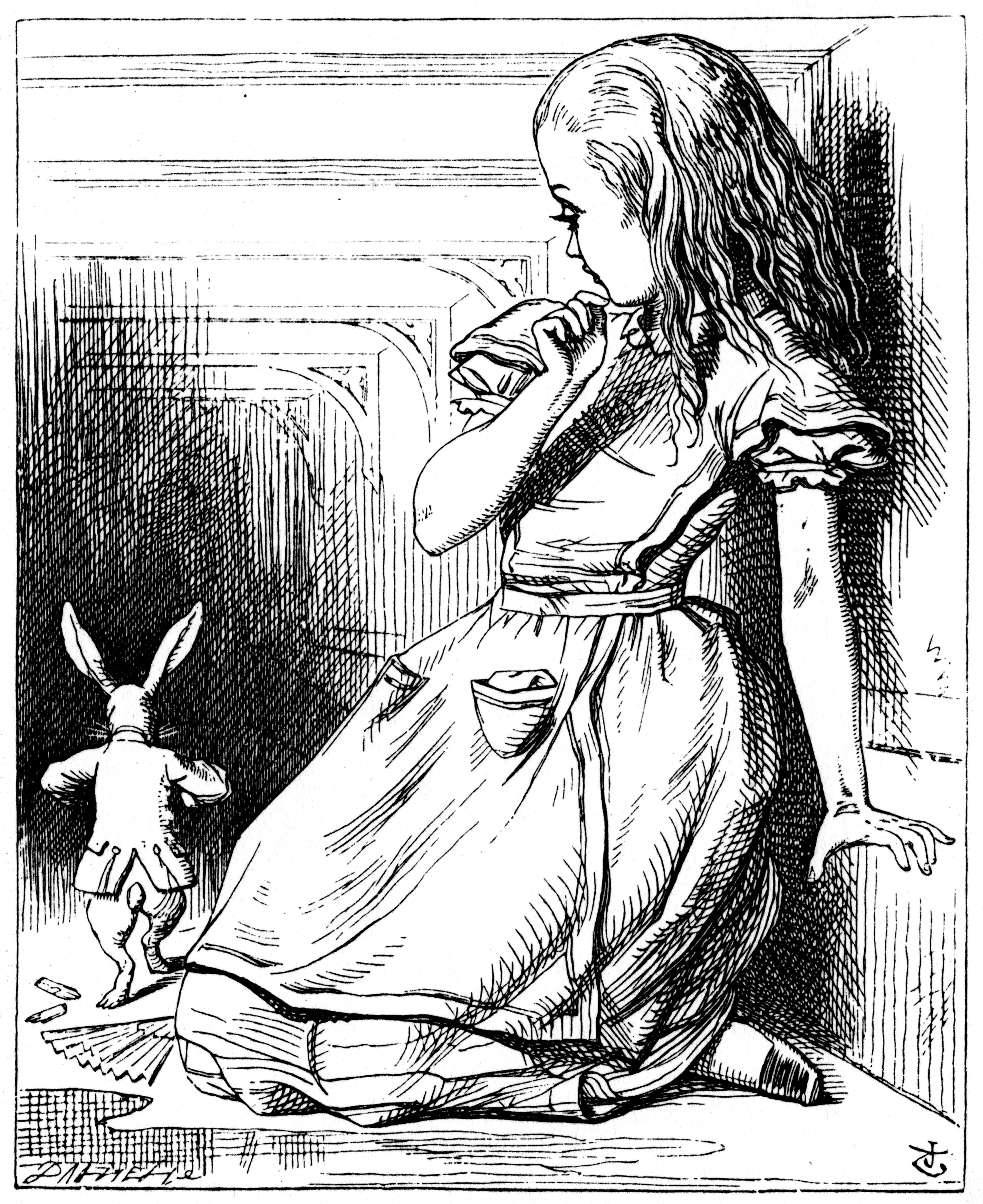 An early illustration for Lewis Carroll’s “Alice in Winderland.”