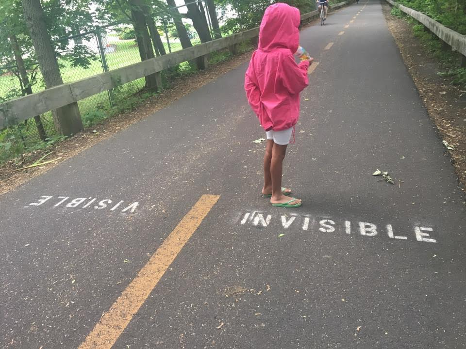 "Rhetoric of Opposites" by Nilou Moochhala on the Minuteman Bikeway.