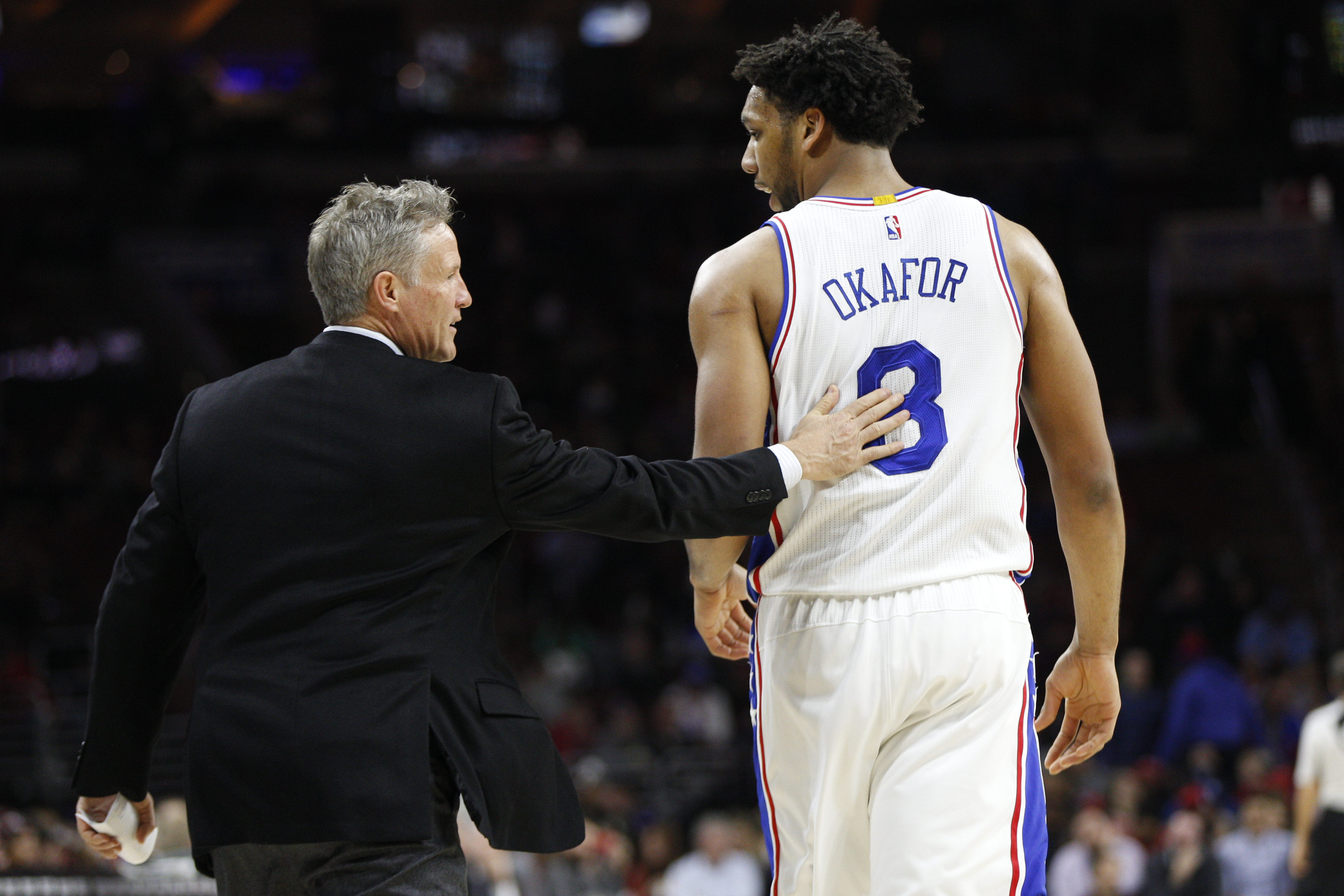 Brett Brown and the 76ers will likely have to trade a big man — maybe Jahlil Okafor — to make room for Joel Embiid.