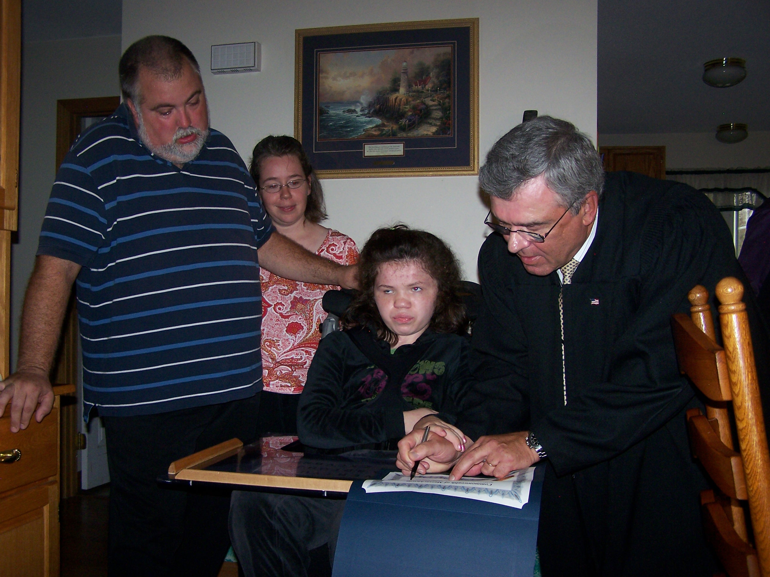 Haleigh Poutre's adoption ceremony took place at home.