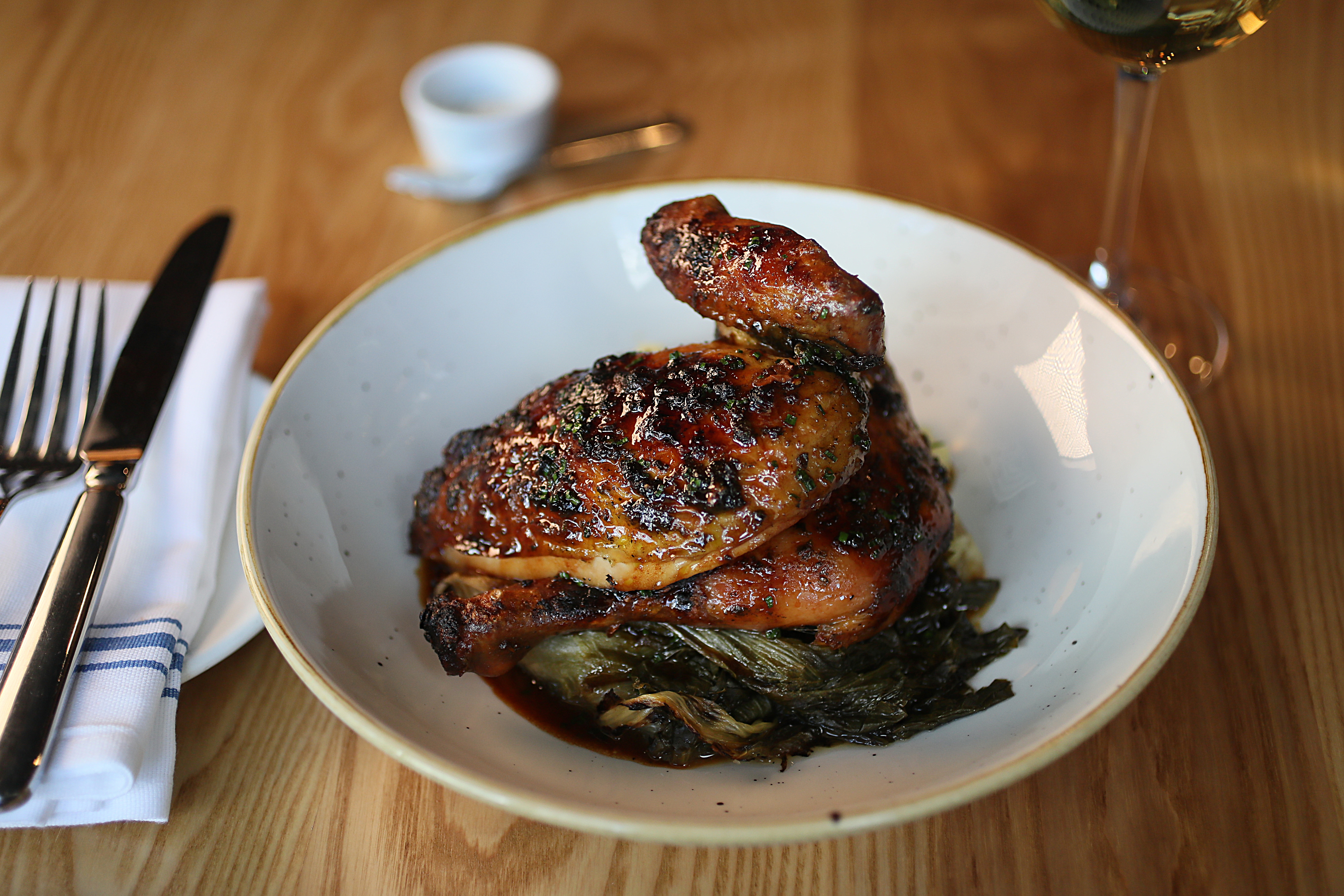 The roasted half chicken at Buttonwood Restaurant.