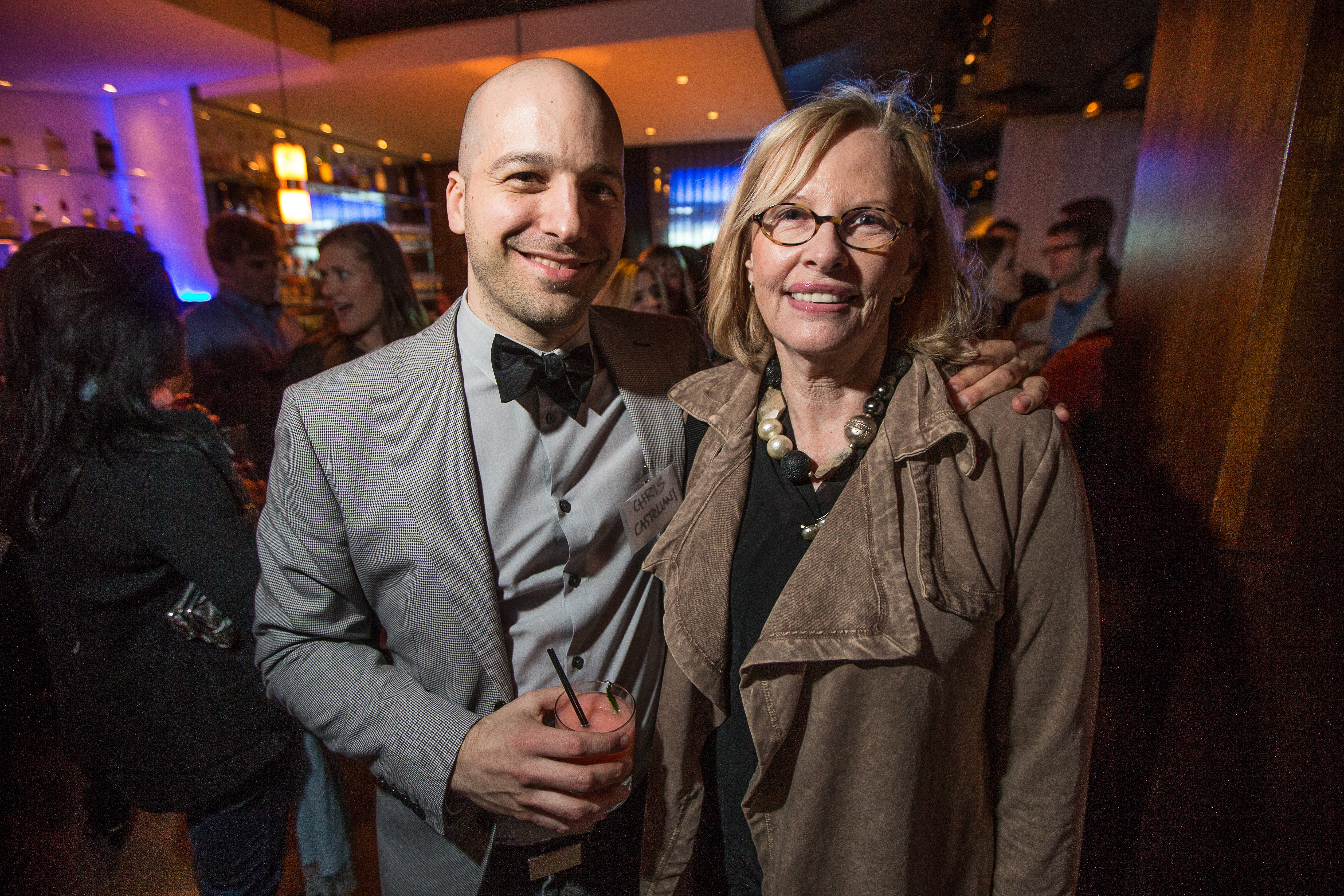 Grub Street artistic director Christopher Castellani and Anita Shreve at 28 Degrees.