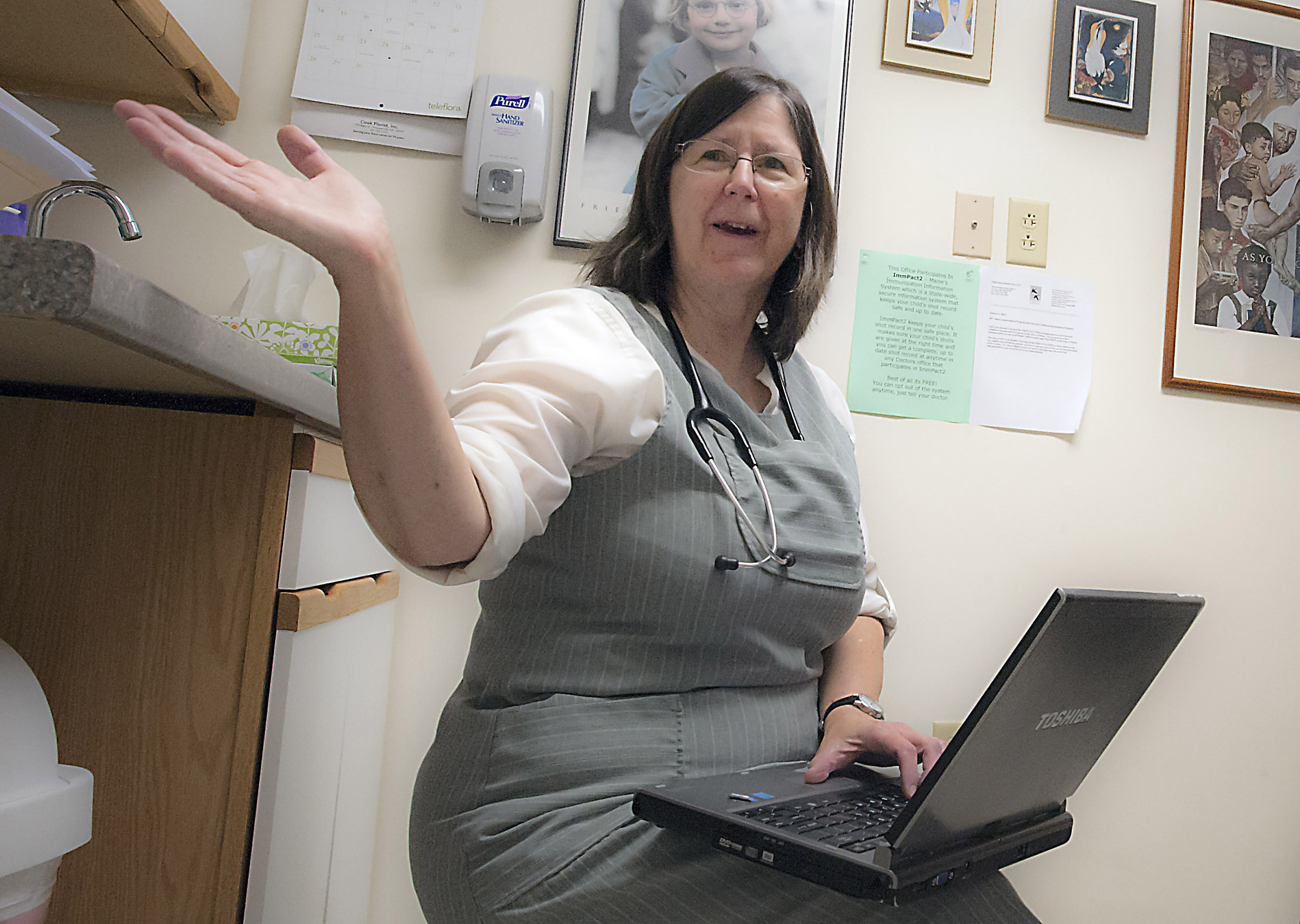 Victoria Glover in an exam room at Full Circle Health Care in Presque Isle, Maine.