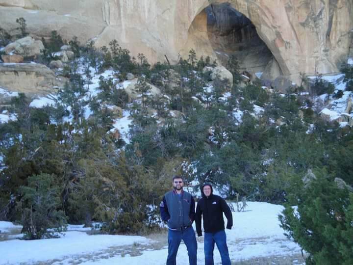 Jeremy Keiran (left) and his friend Curtis George in New Mexico.