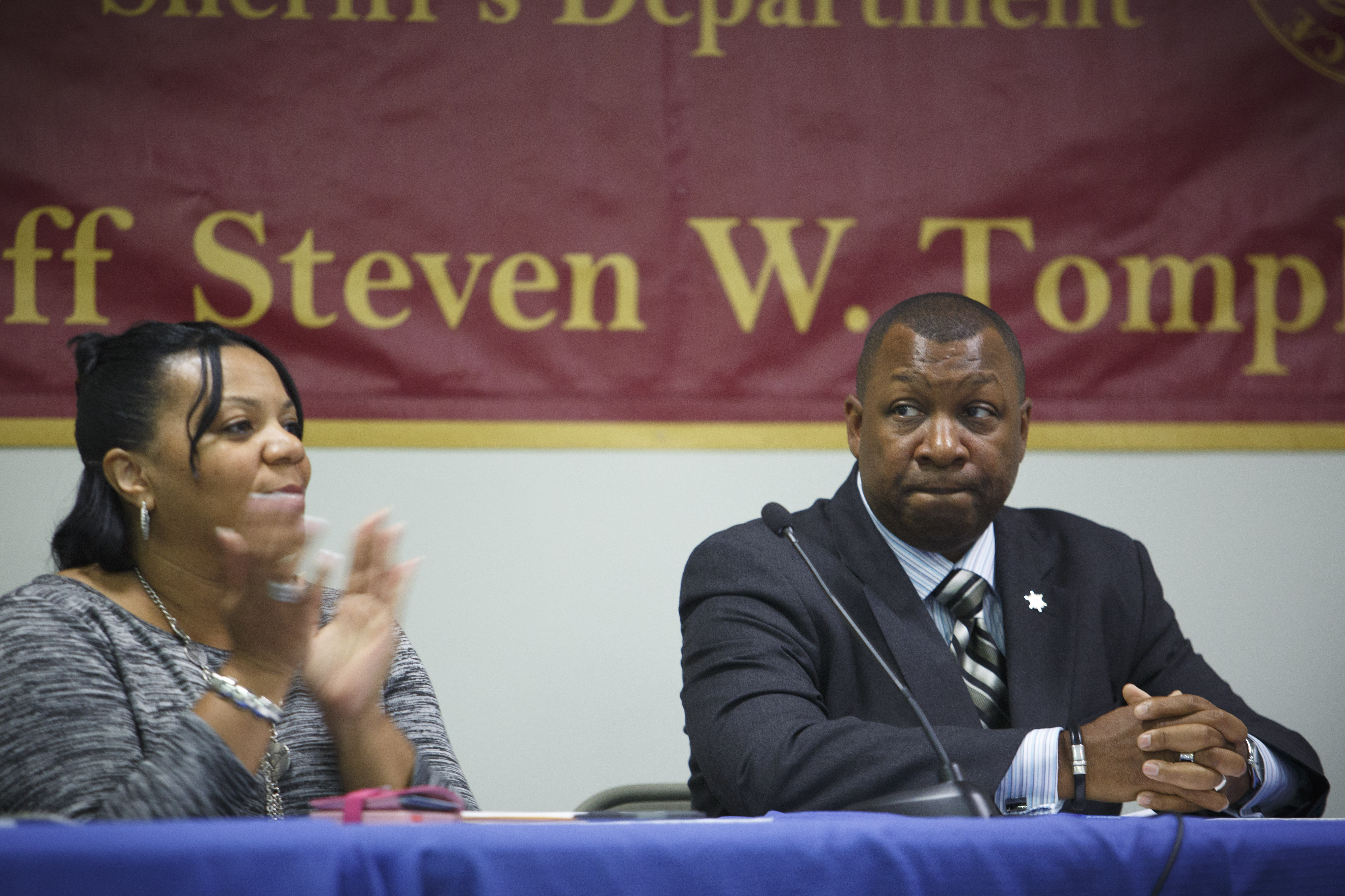“Our hearts are heavy with the number of folks who are downstairs who should be in their homes with their families,’’ said Suffolk Sheriff Steven W. Tompkins (right).