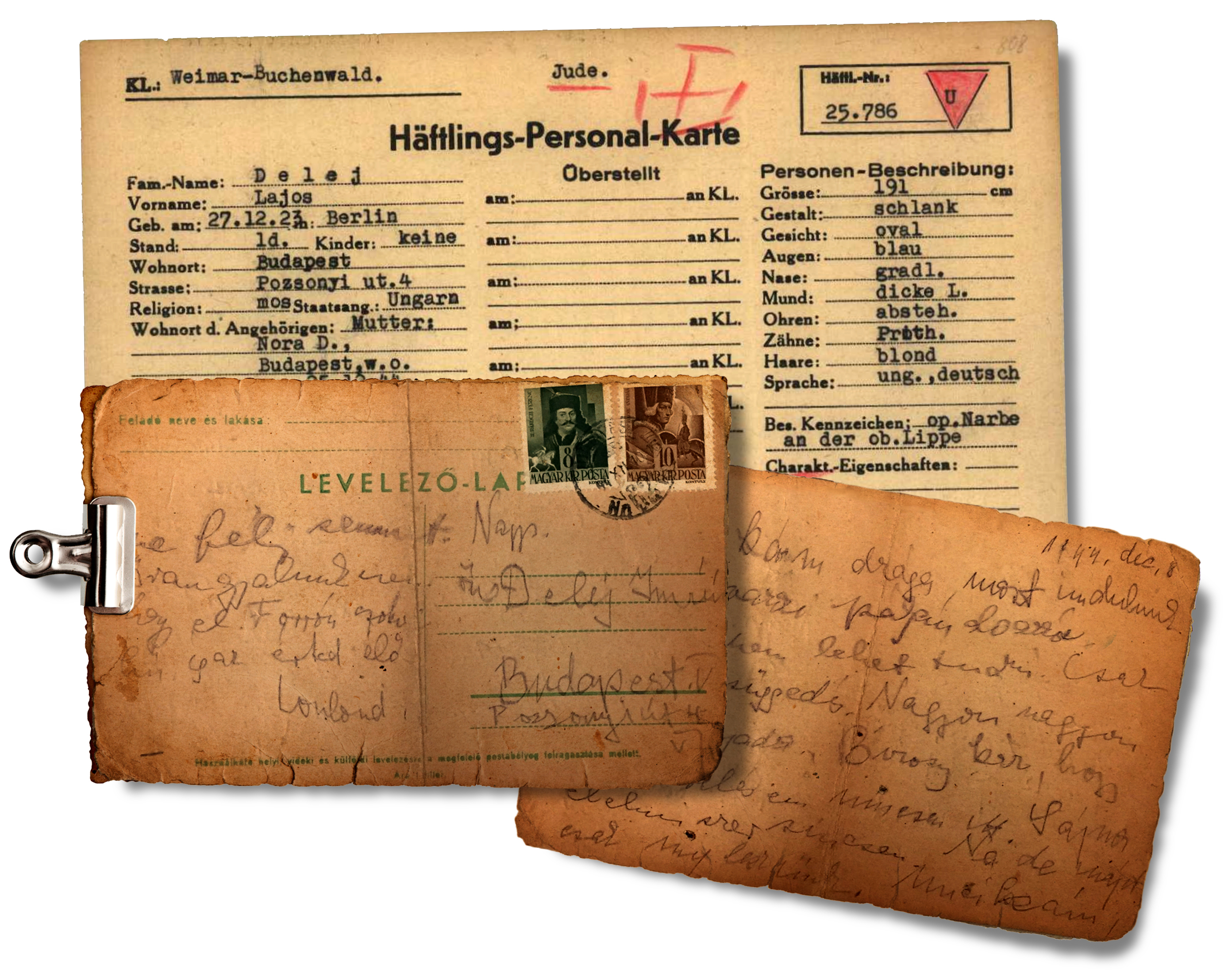 Delej last wrote his mother on Dec. 8, 1944. He died on Feb. 17, 1945, at the Buchenwald concentration camp.