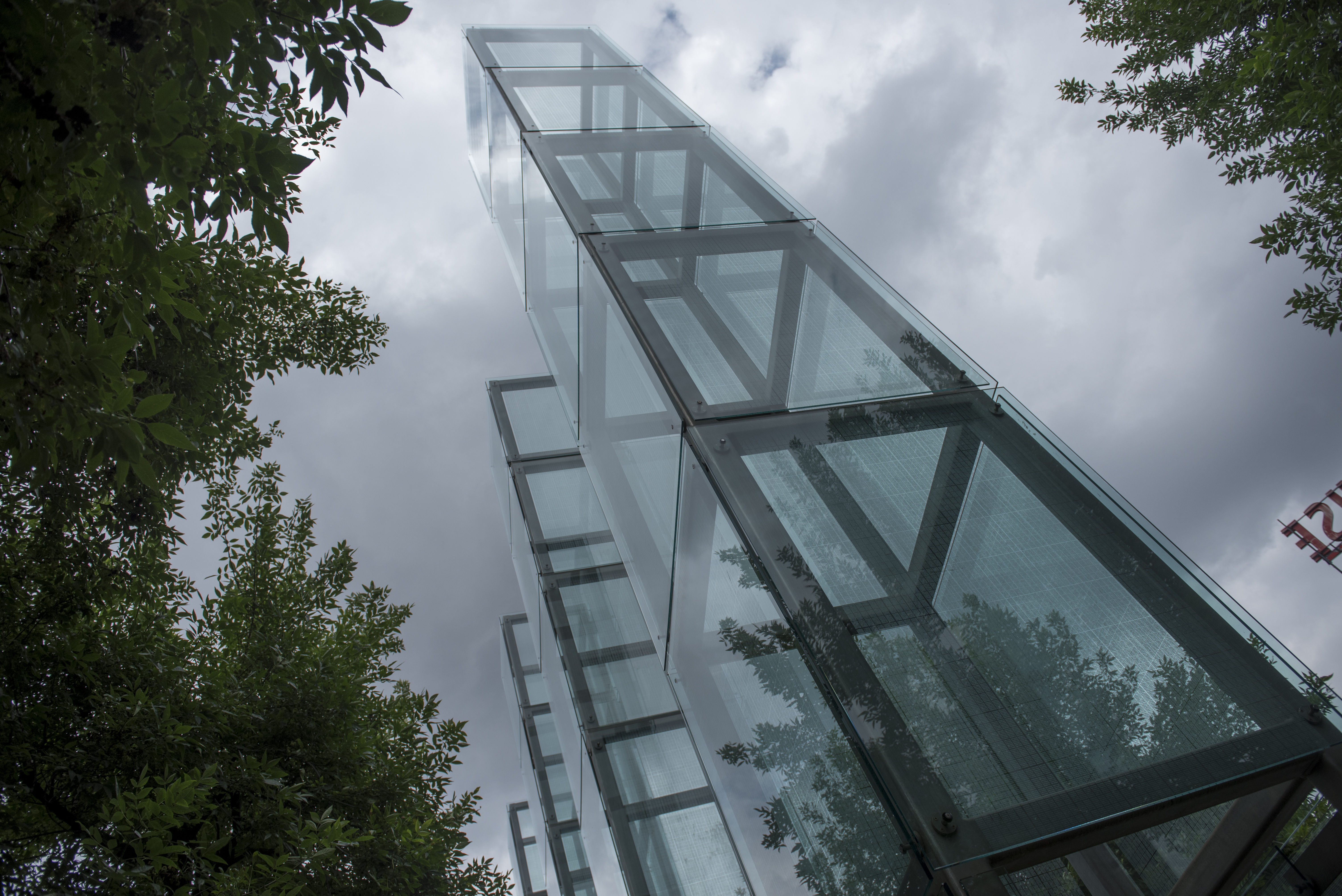The unveiled memorial during the rededication ceremony of the New England Holocaust Memorial.