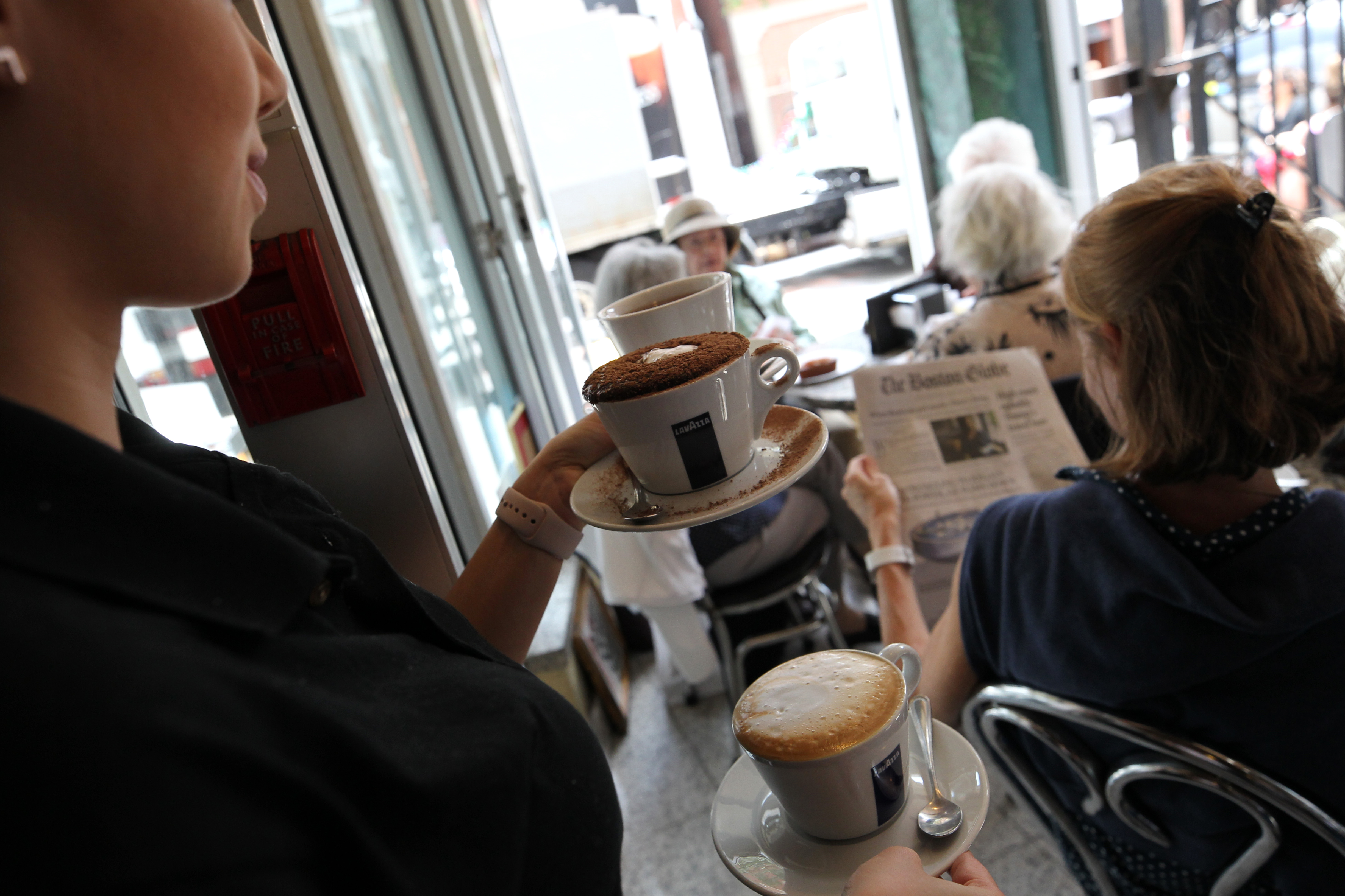 Coffee at Caffe Vittoria.