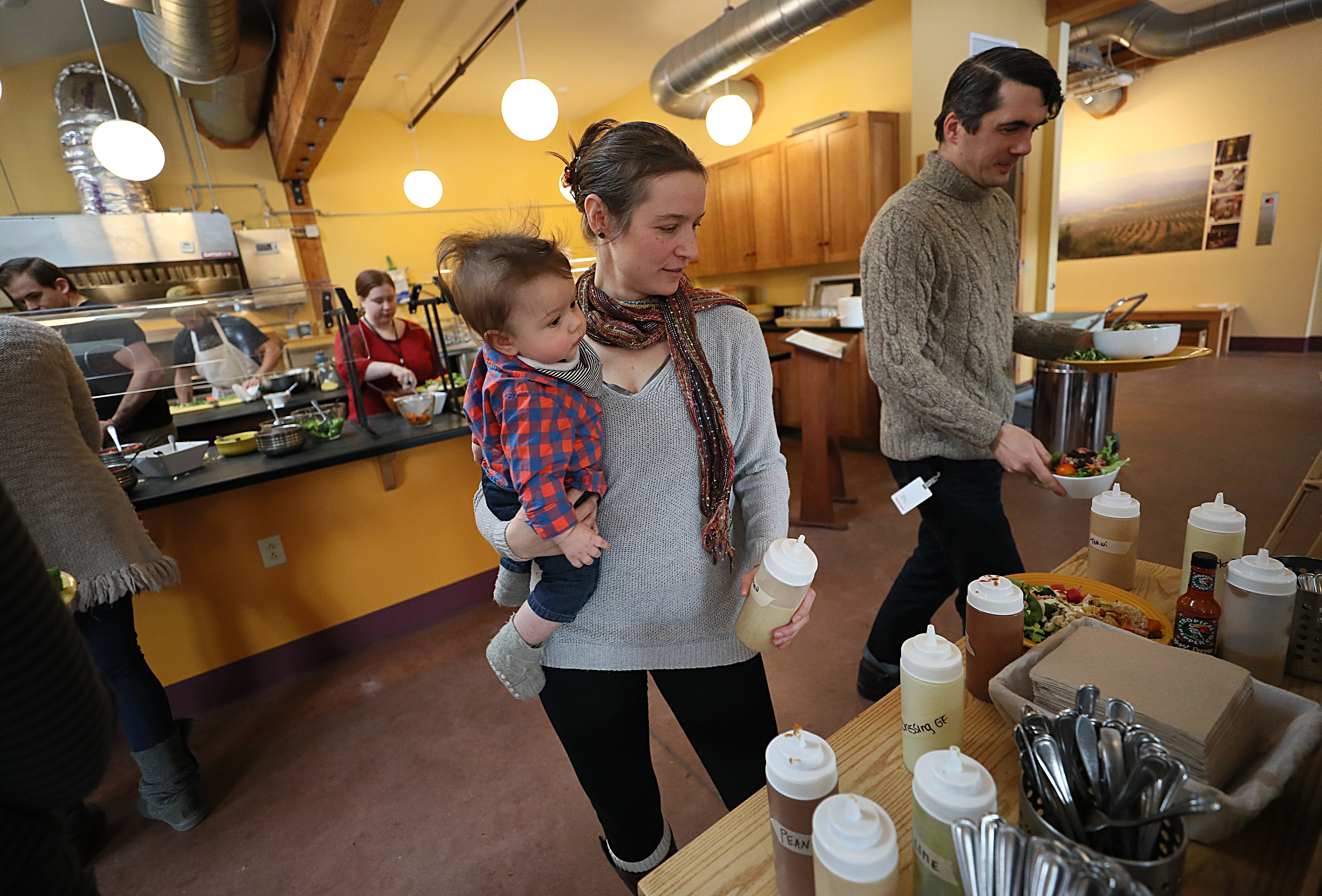 Iris Piedmont-Fleischmann has worked at W.S. Badger Co. in Gilsum, N.H., with her infant son, James Kelly Belt IV.
