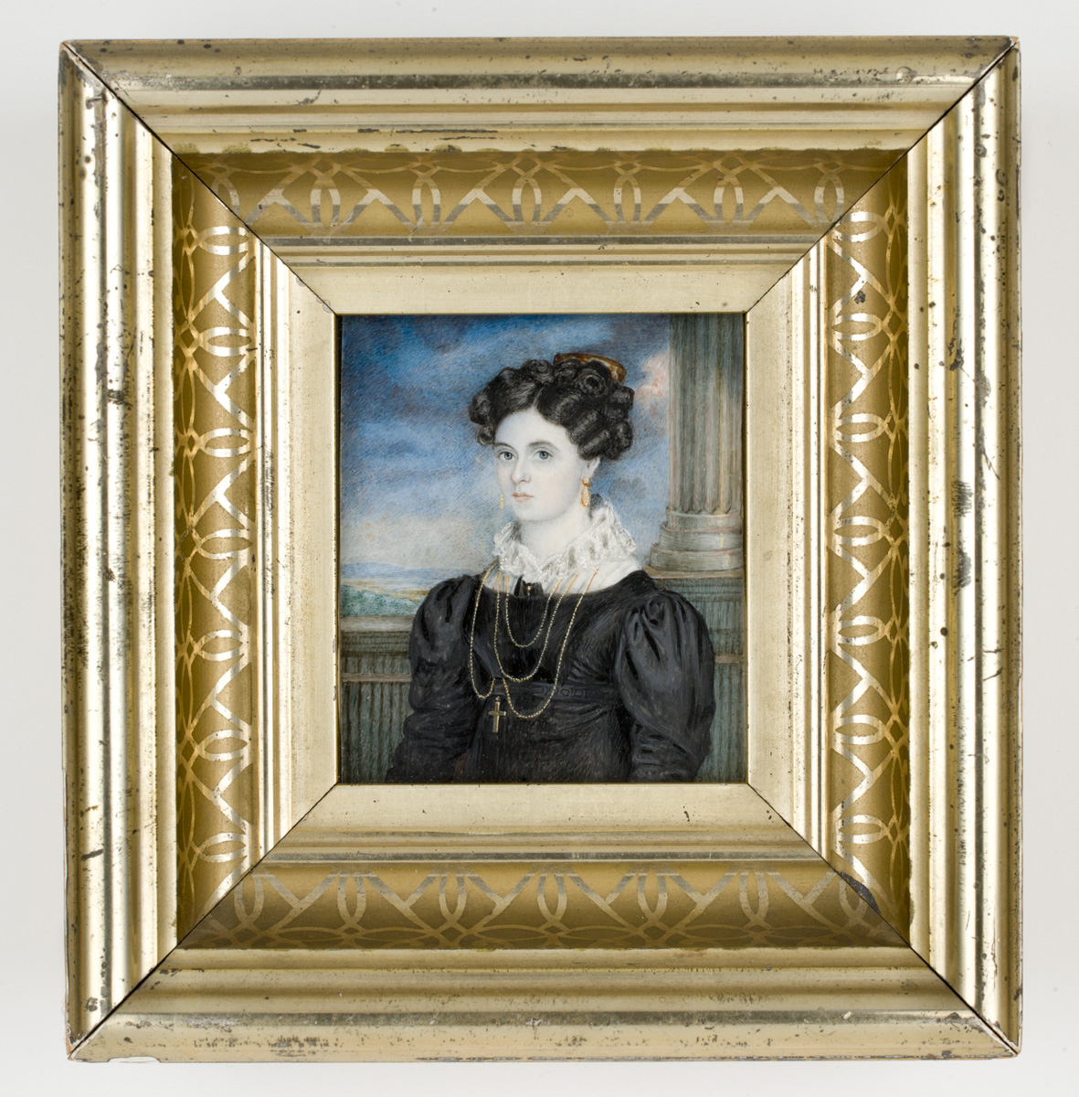 Miniatures of Eleanor Fleming, circa 1824, around the time of her wedding. The miniatures are watercolor on ivory.