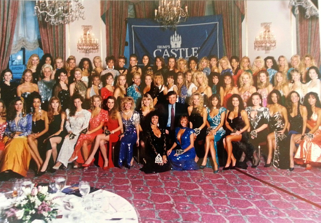 A group photo before the calendar girl competition was held in Atlantic City.