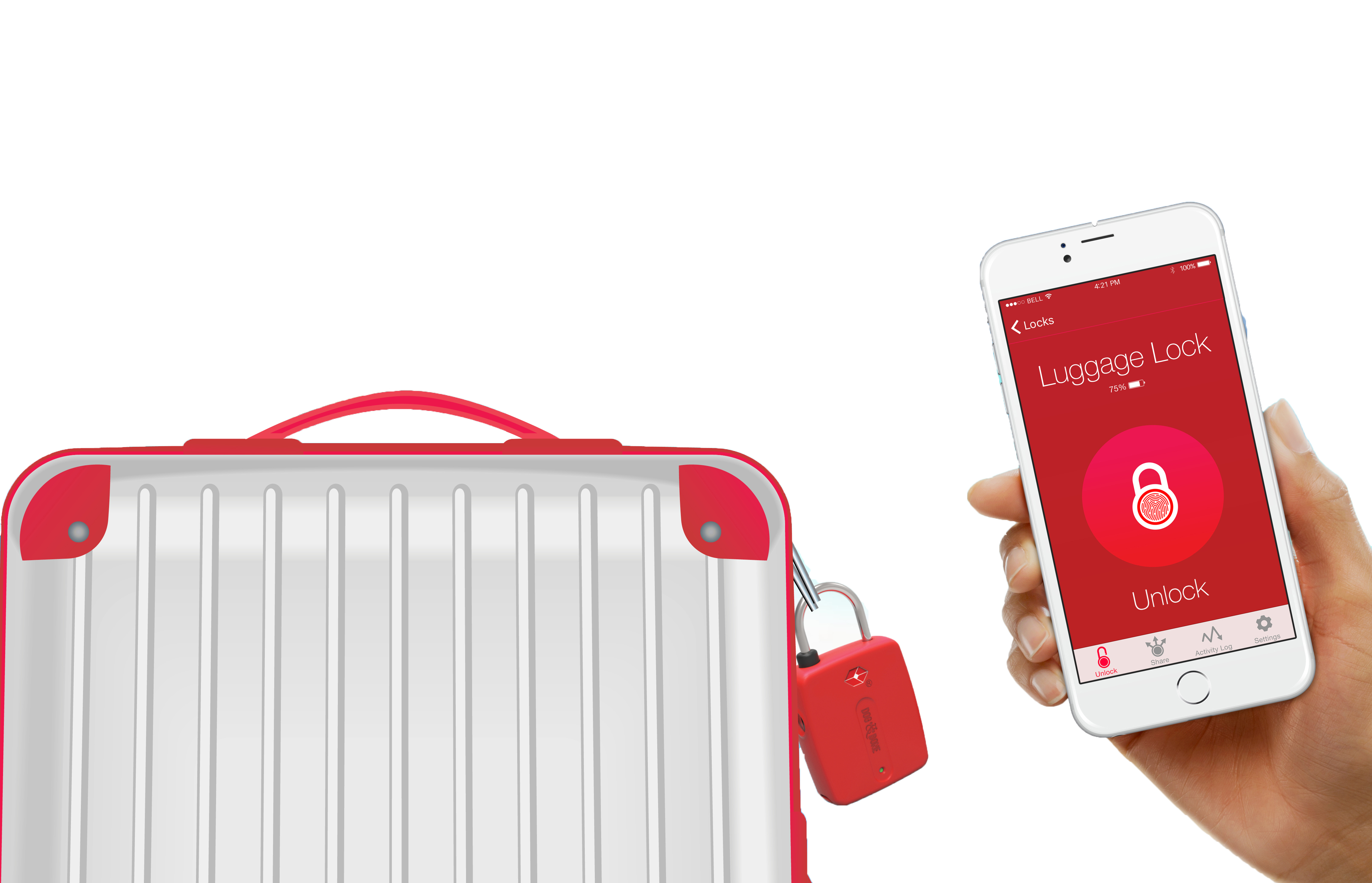 LockSmart Travel suitcase.
