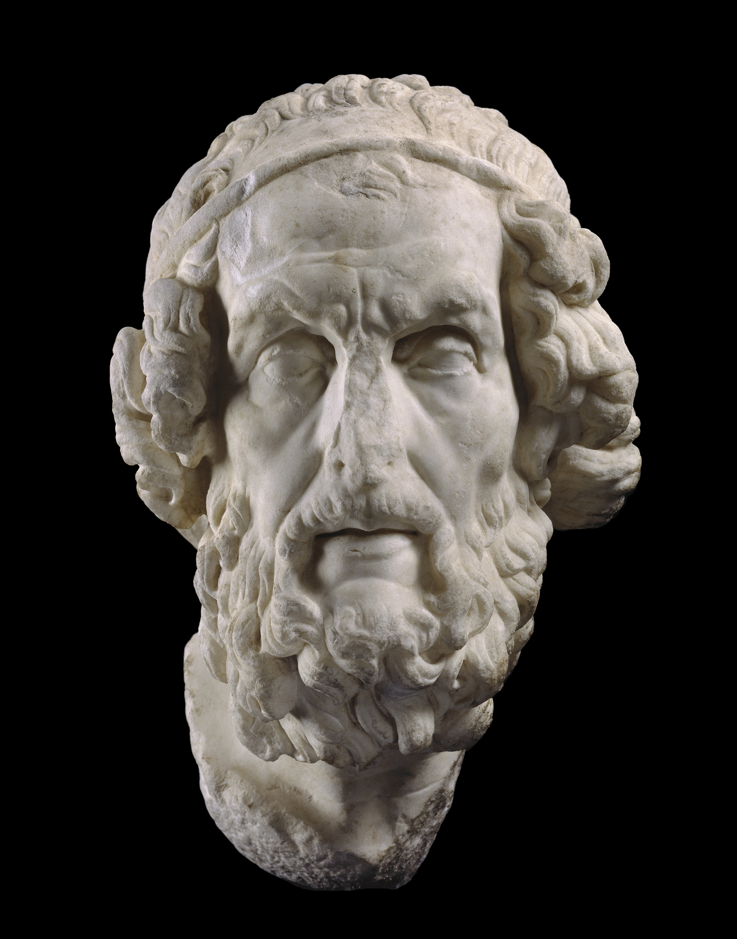 A bust of Homer.