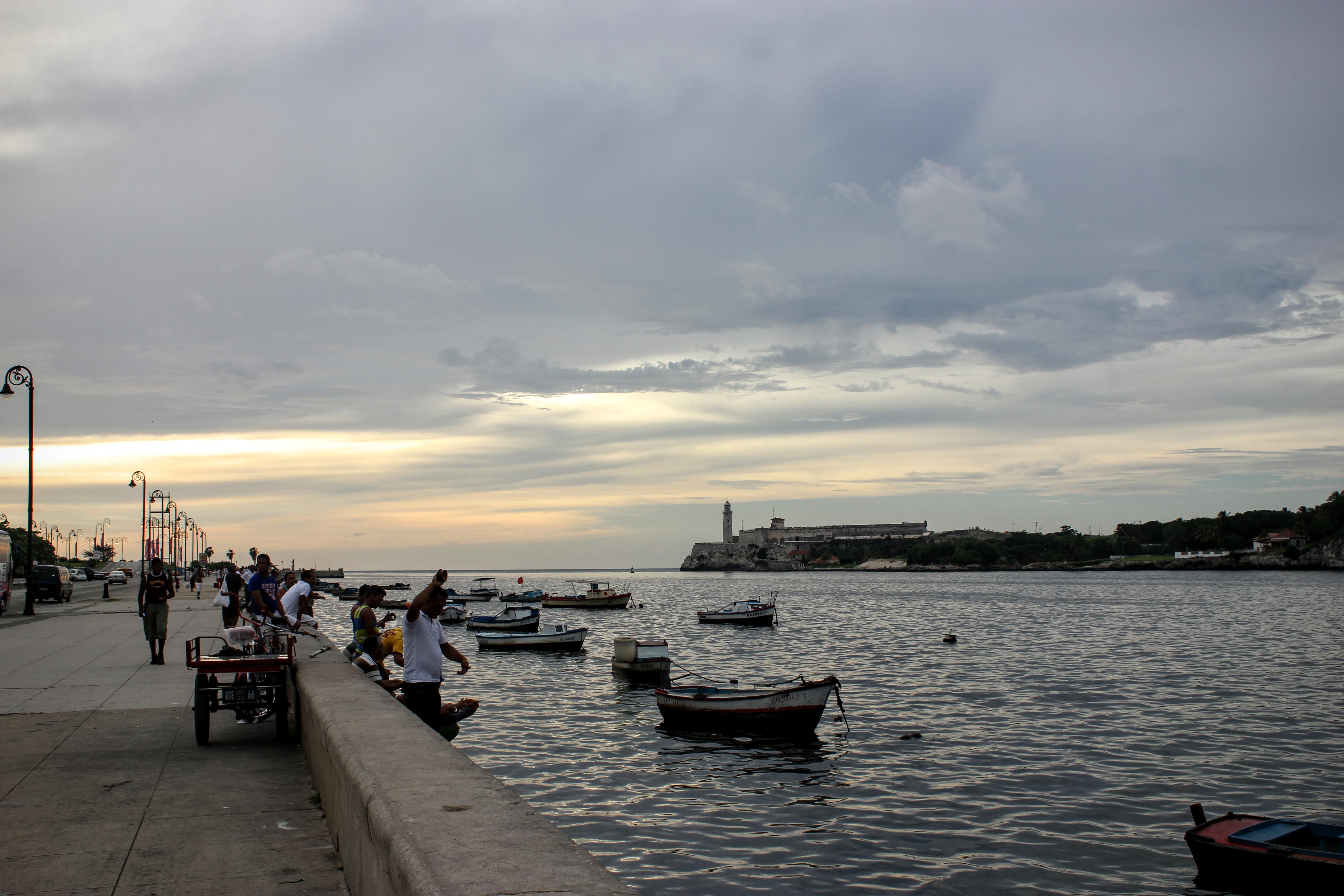 Sunset along the Malecón, Havana’s five-mile seawall and social epicenter.