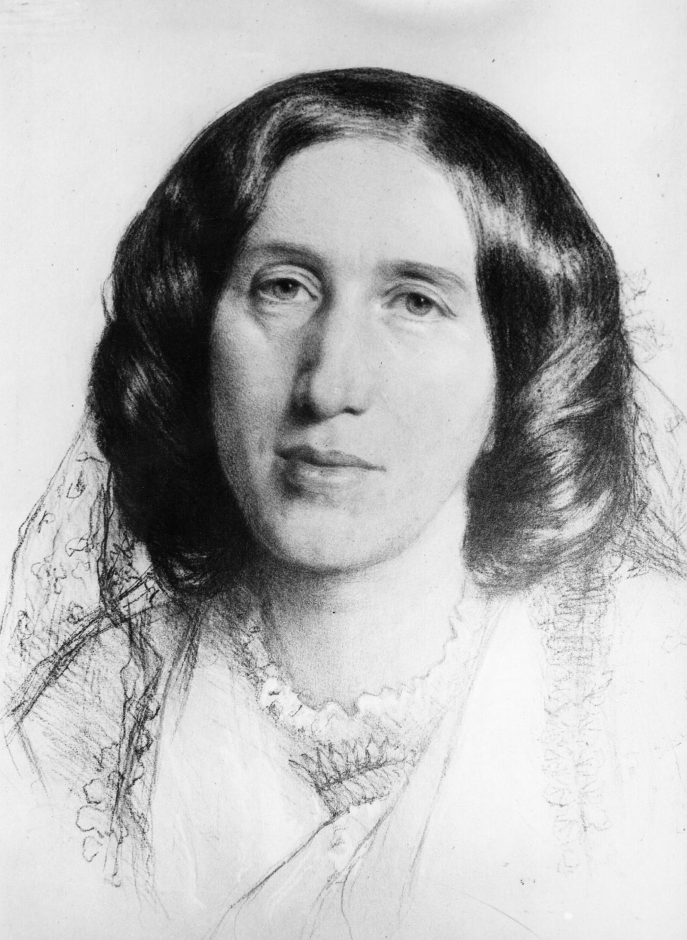 George Eliot, the pen name of Marian Evans, circa 1868.