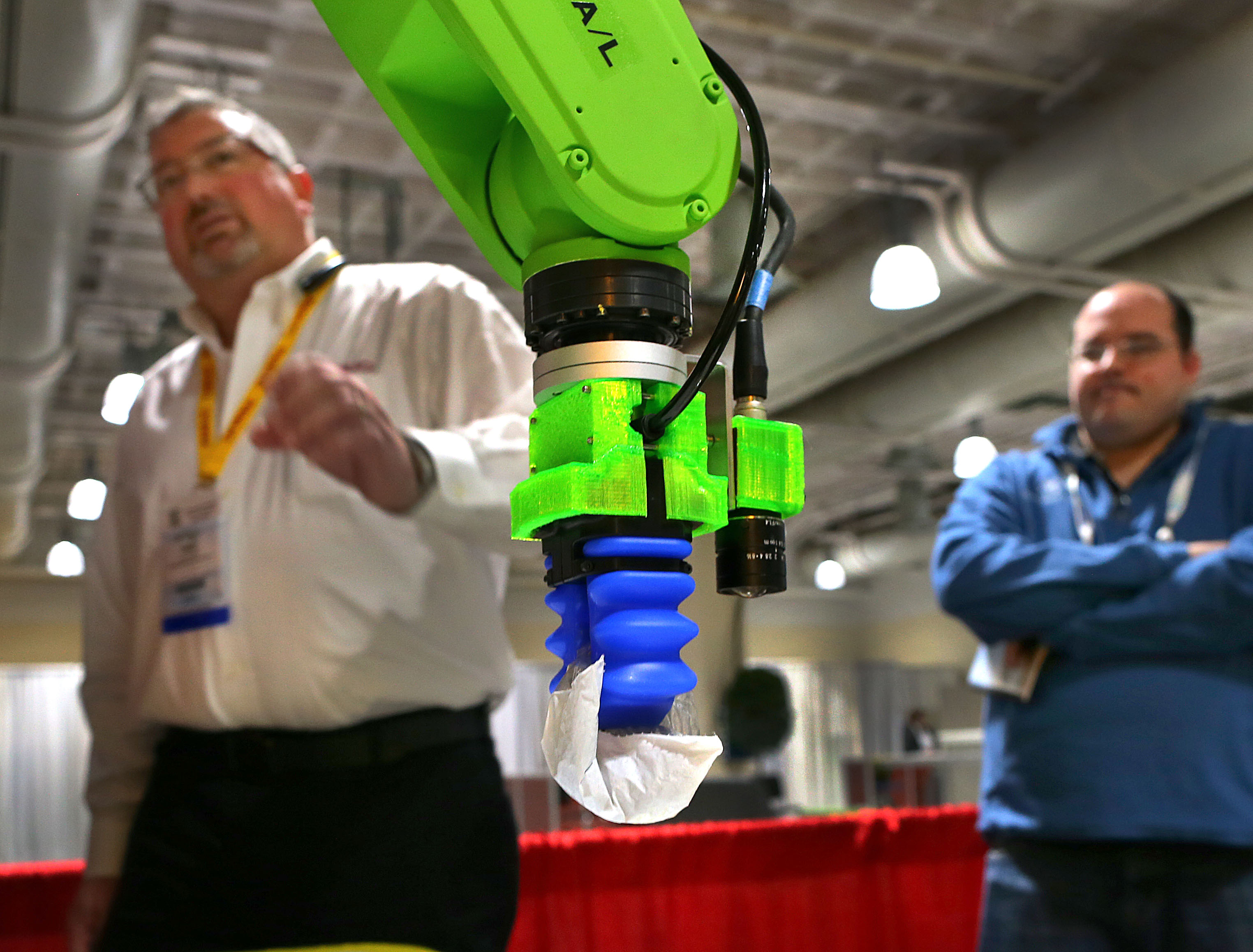 A Fanuc Robot CR-7iA retrieved a bag of screws.