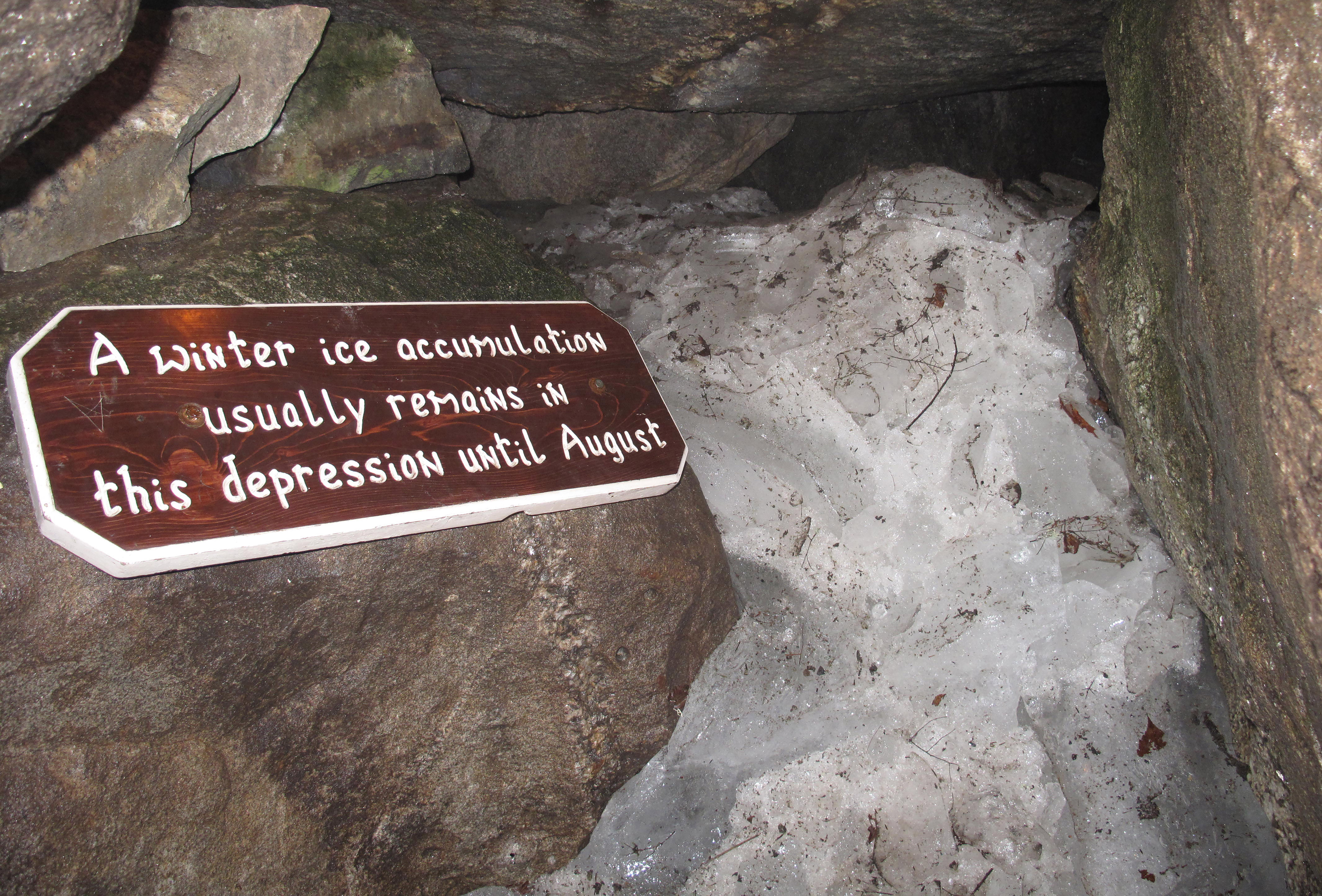 Some caves remain filled with ice into summer.
