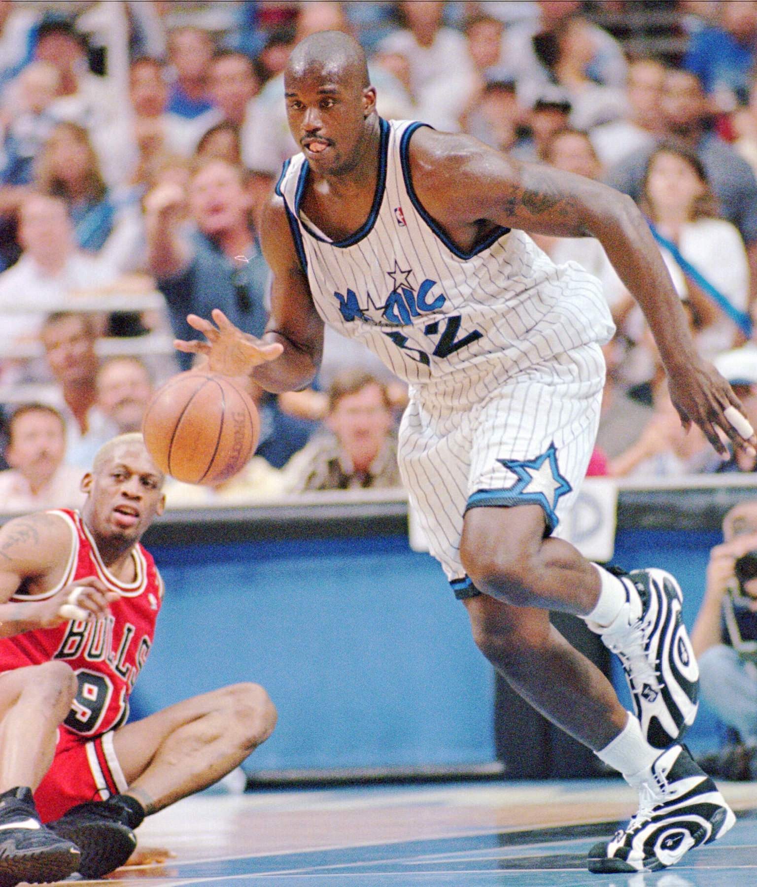 Shaquille O’Neal with the Magic in 1996.